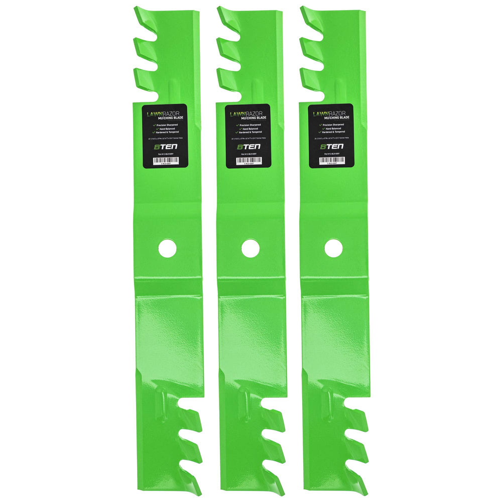 8TEN blade pack front view showing three blades and fitment info, durable replacement