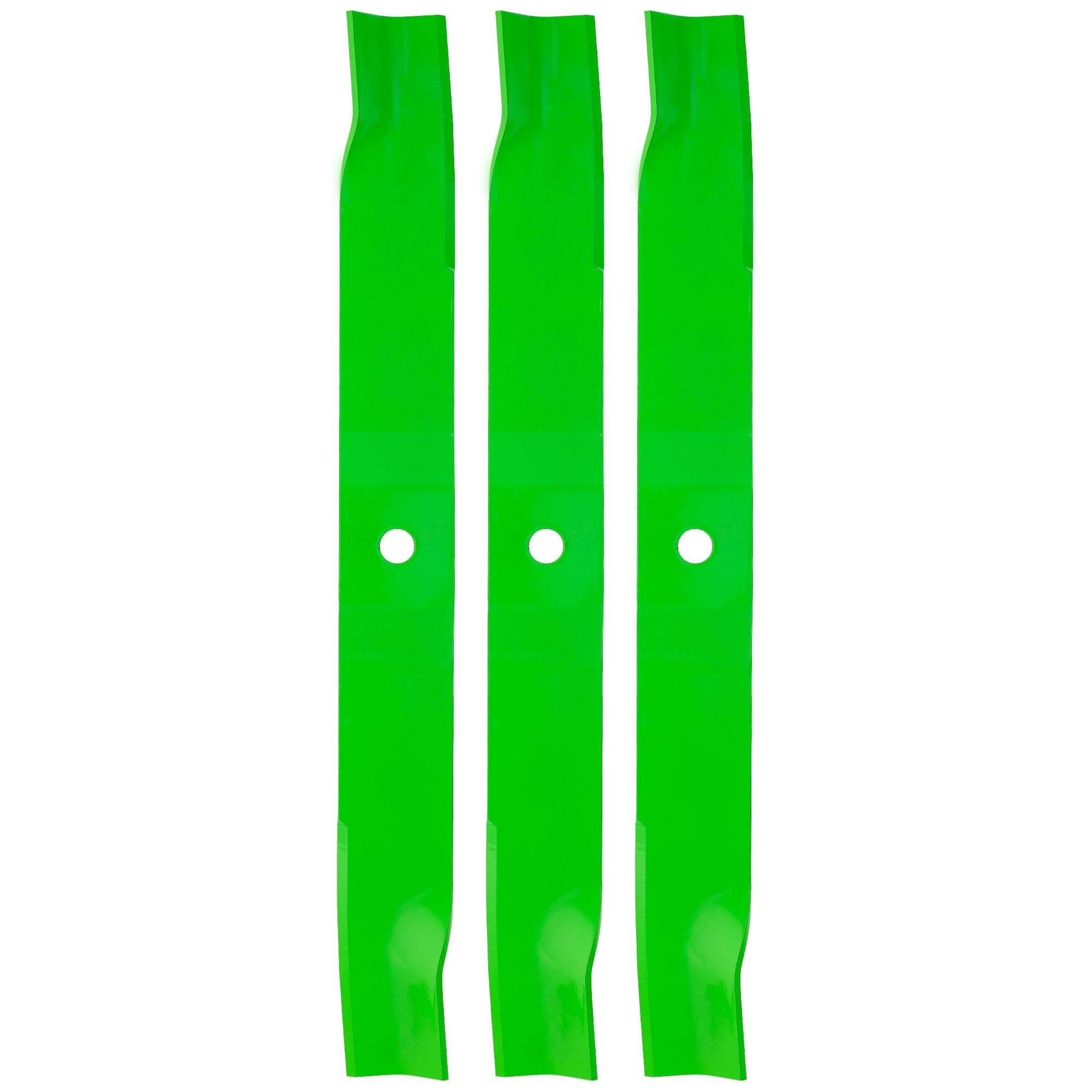 8TEN LawnRAZOR front view showing three blades and clear fitment details for quick replacement