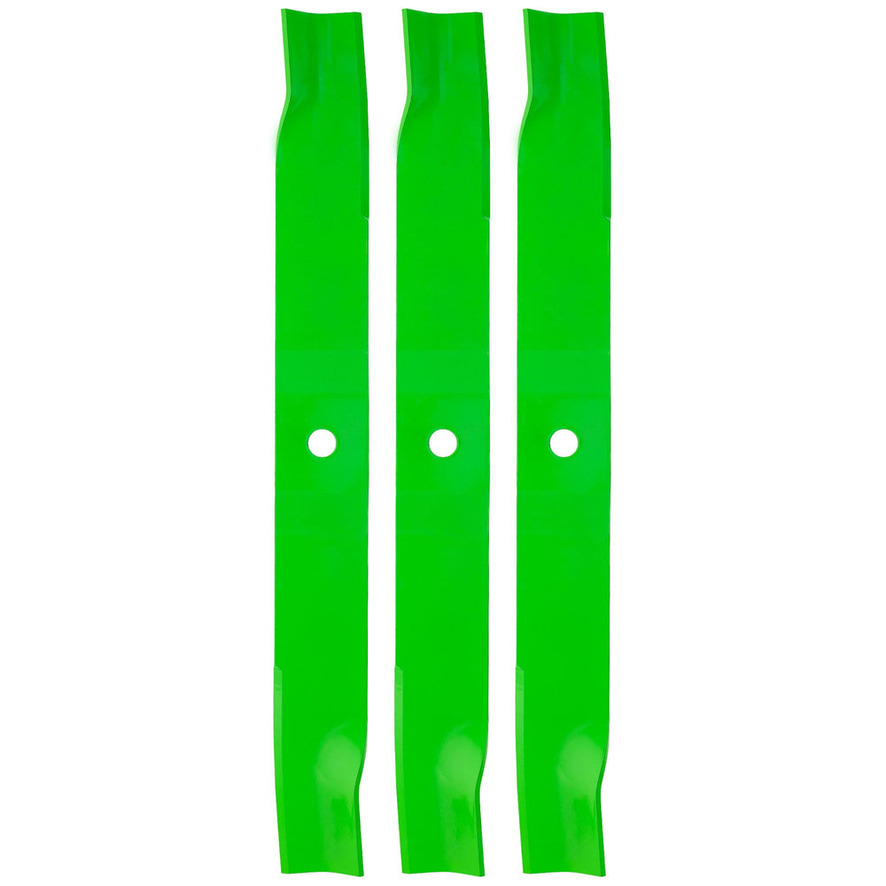 8TEN LawnRAZOR front view showing three blades and clear fitment details for quick replacement