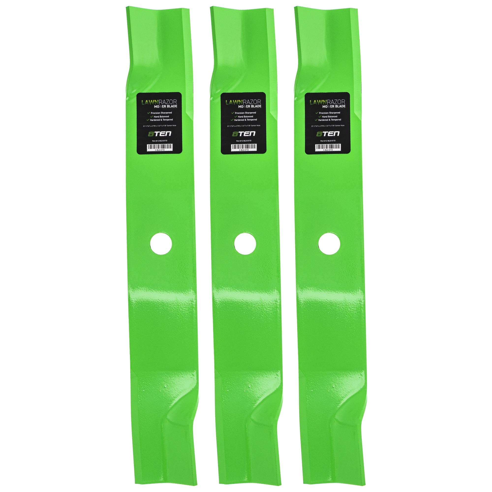 8TEN blade front view showing full 21 inch profile and reliable fit