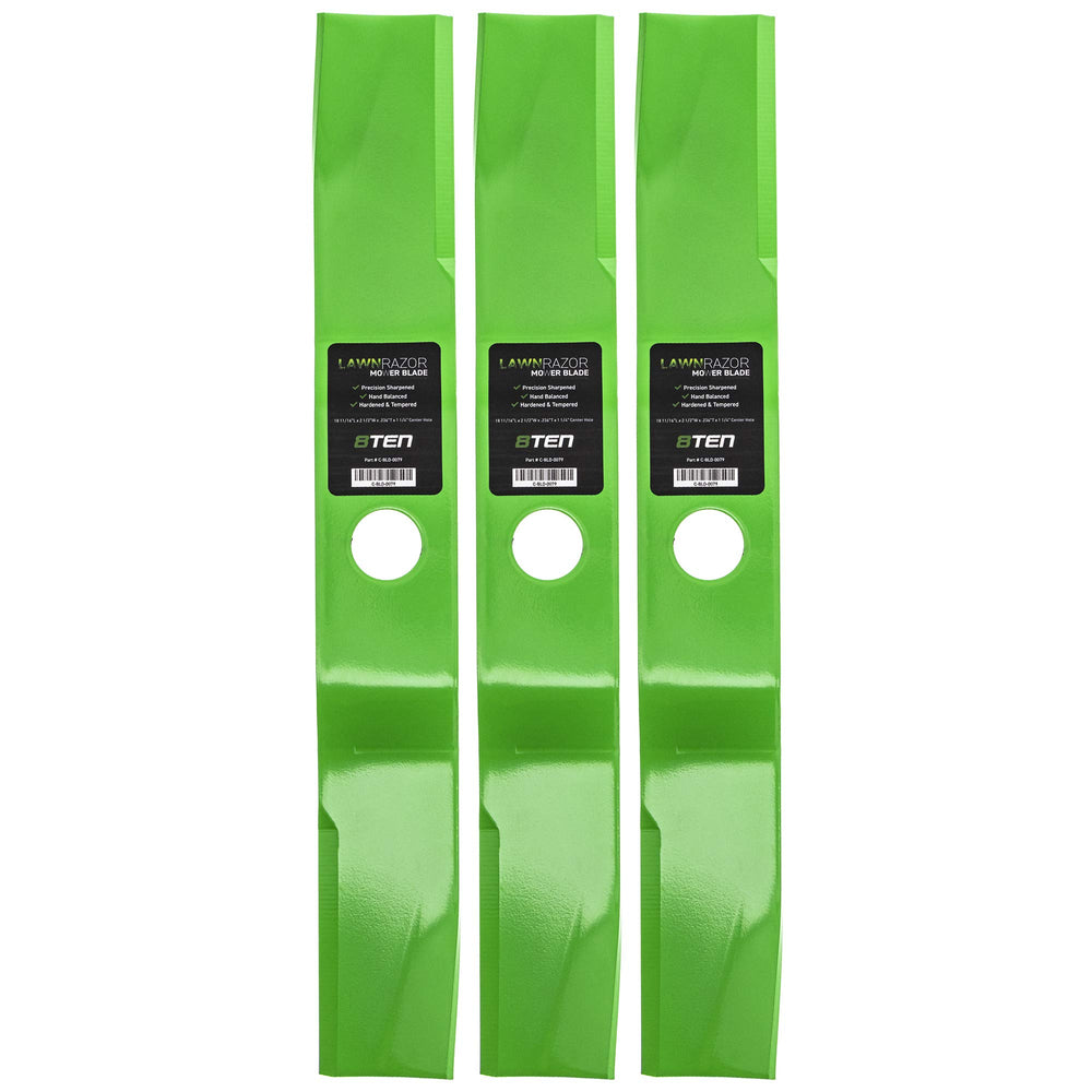8TEN blade front view showing three-pack ready for quick replacement