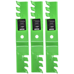 8TEN LawnRAZOR front view showing three blades and clear packaging benefit fitment