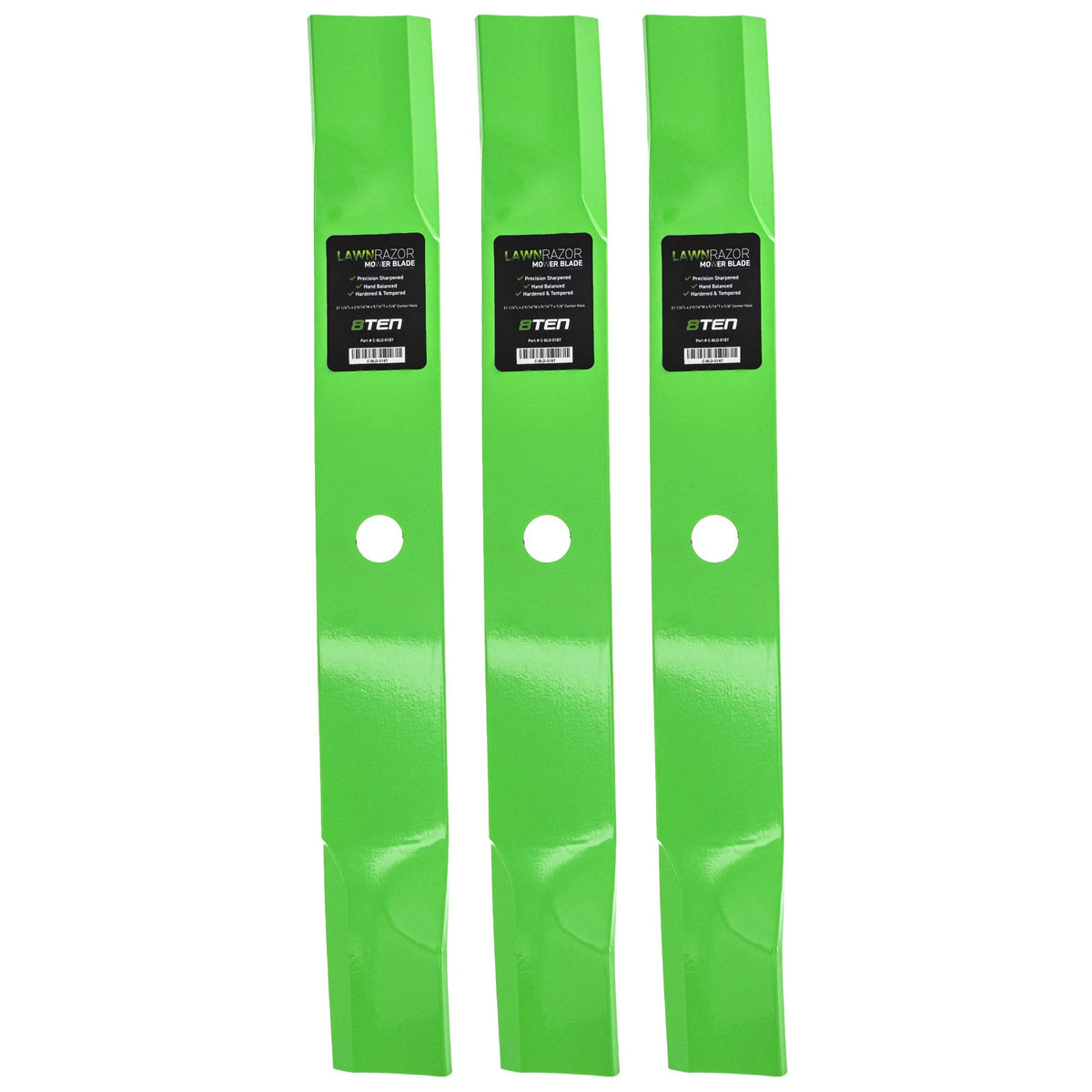 8TEN front packaging showing 3-pack blades and clear fit information