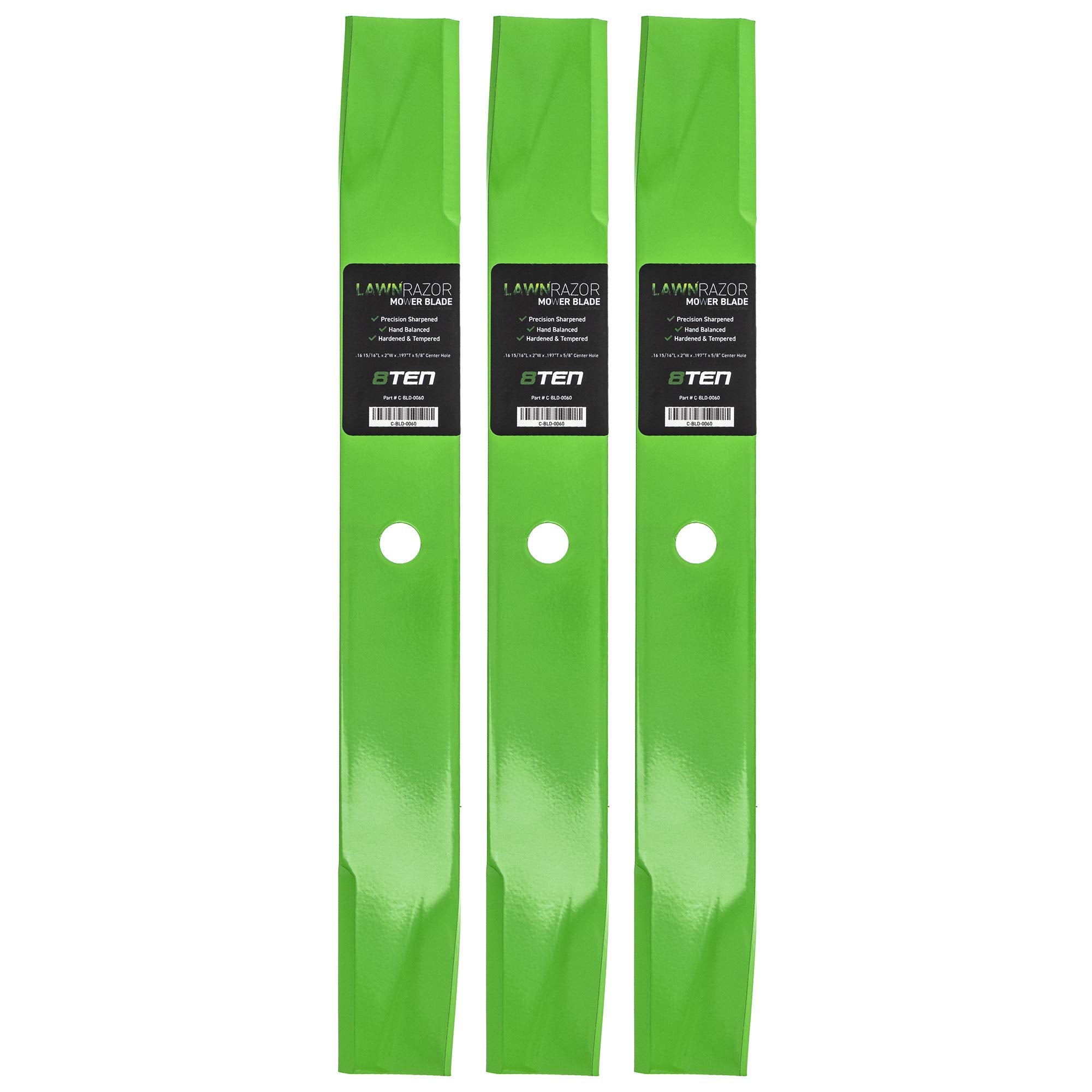8TEN LawnRAZOR 3-pack front view showing packaging and blades for quick identification and fit