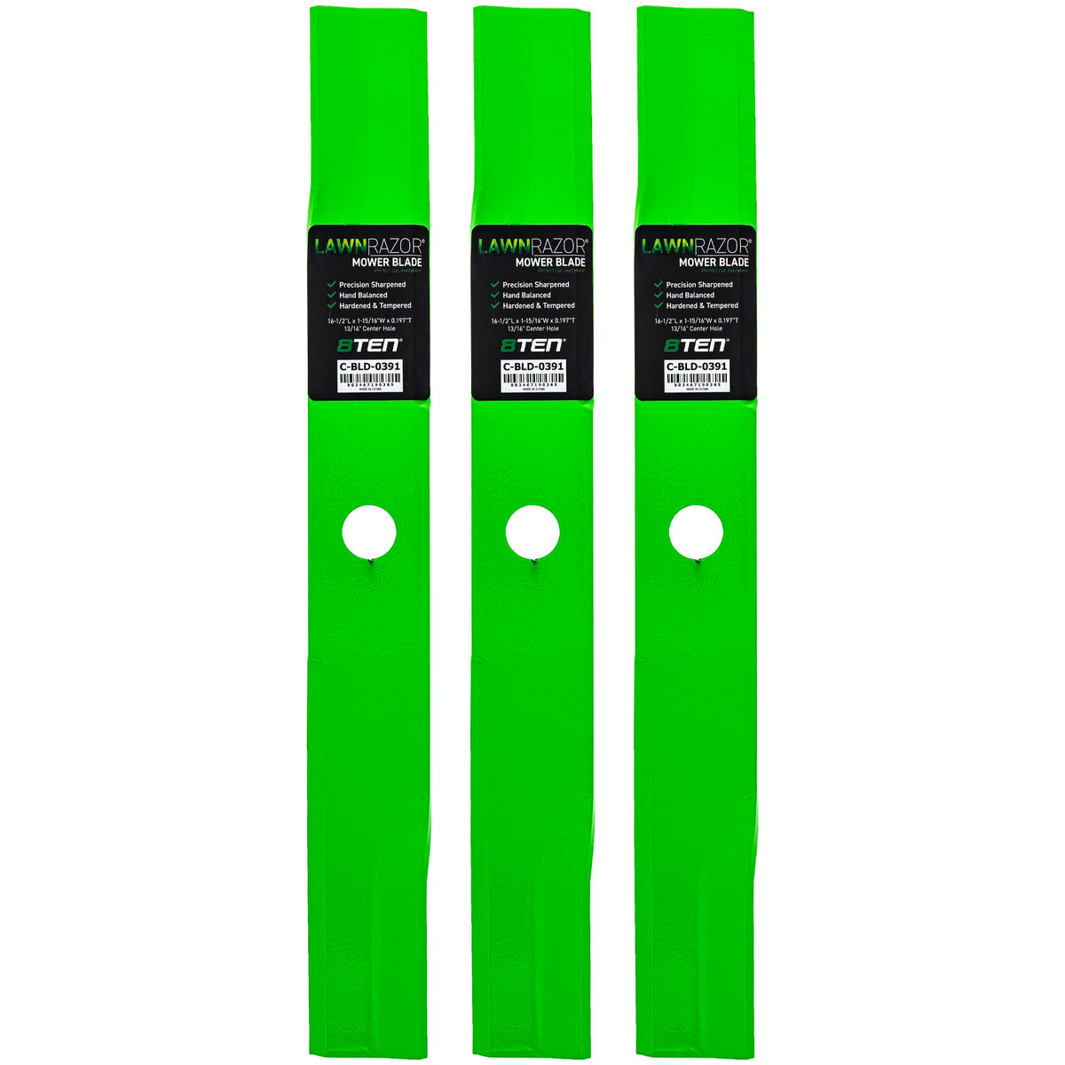 8TEN blade front view showing full shape and ready-to-install fit