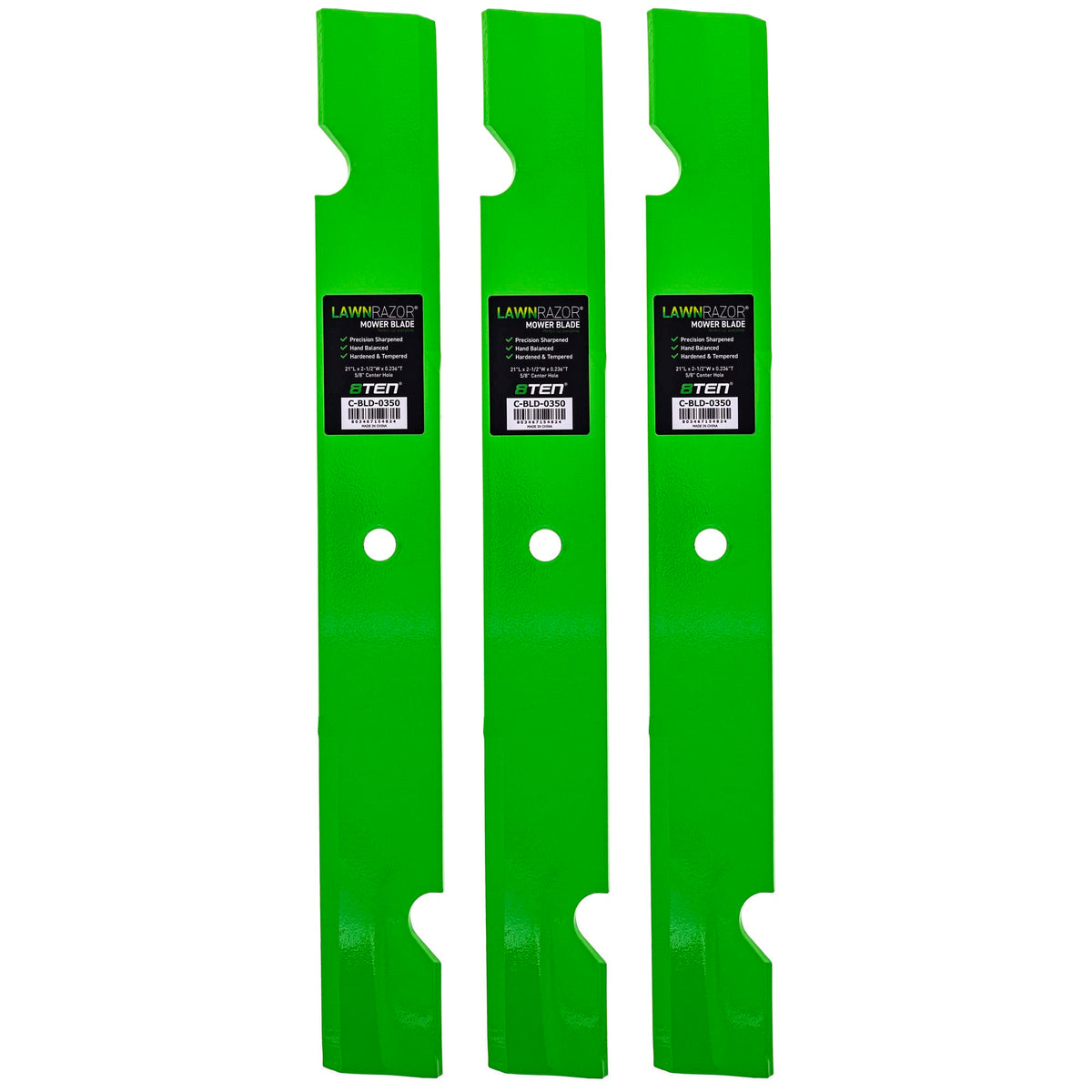 8TEN blade front view showing full length and balanced profile for reliable cutting