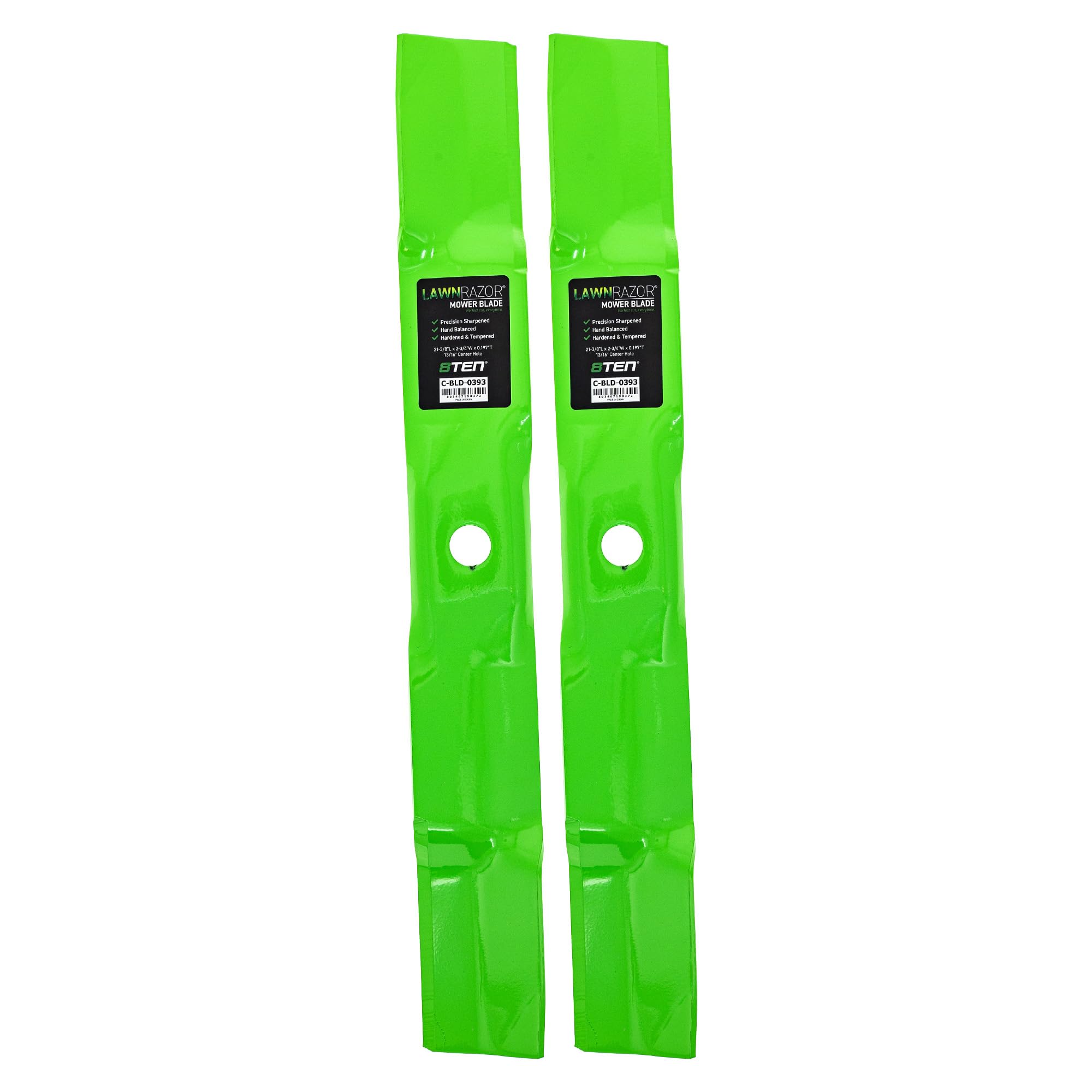 8TEN front view of two blades showing fit and ready-to-install benefit