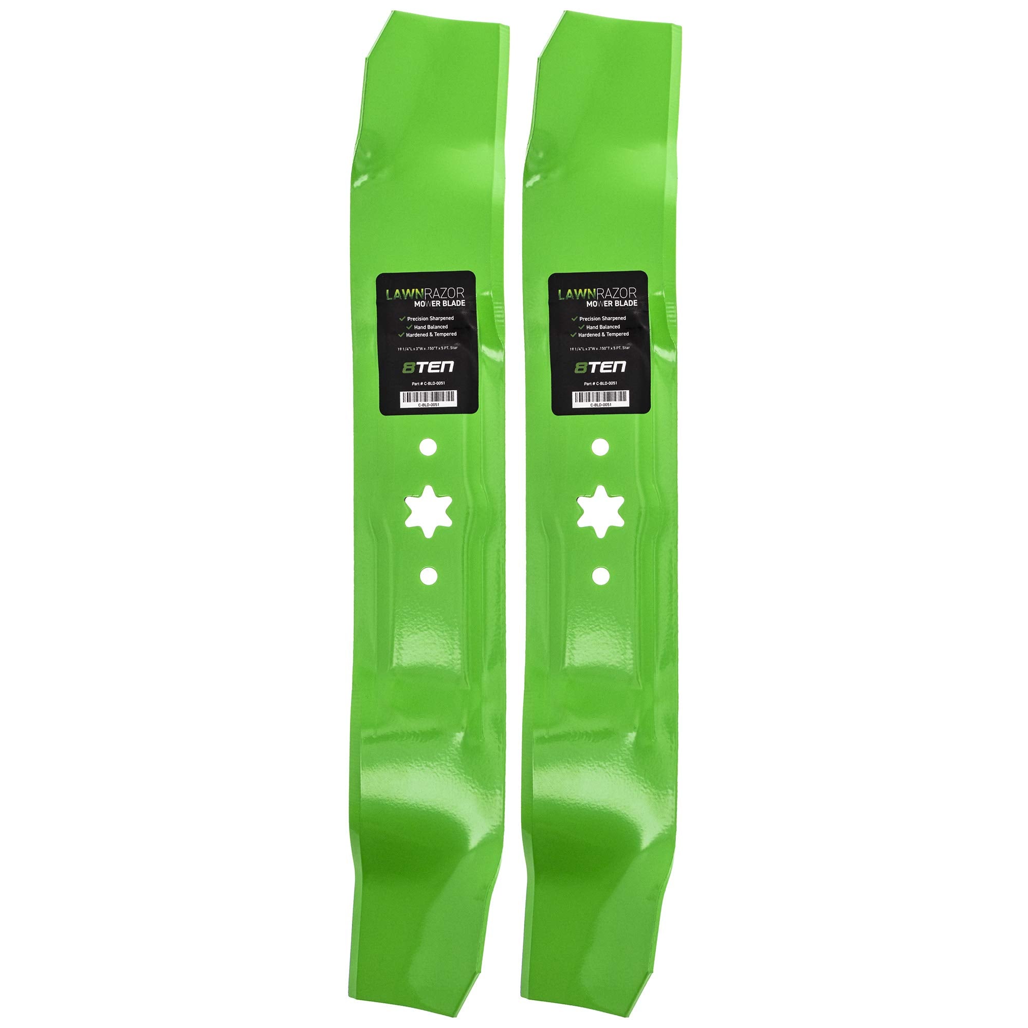 8TEN front view of blade 2-pack showing new blades and fitment benefits