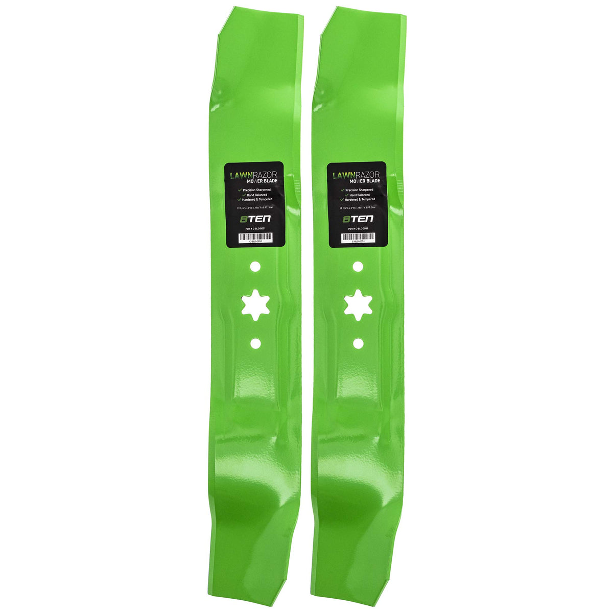 8TEN front view of blade 2-pack showing new blades and fitment benefits
