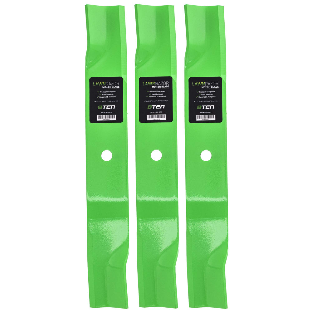 8TEN LawnRAZOR front view of 3-pack showing blades ready to install for reliable replacement