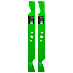 8TEN front view of two mulching blades showing fit and finish benefit