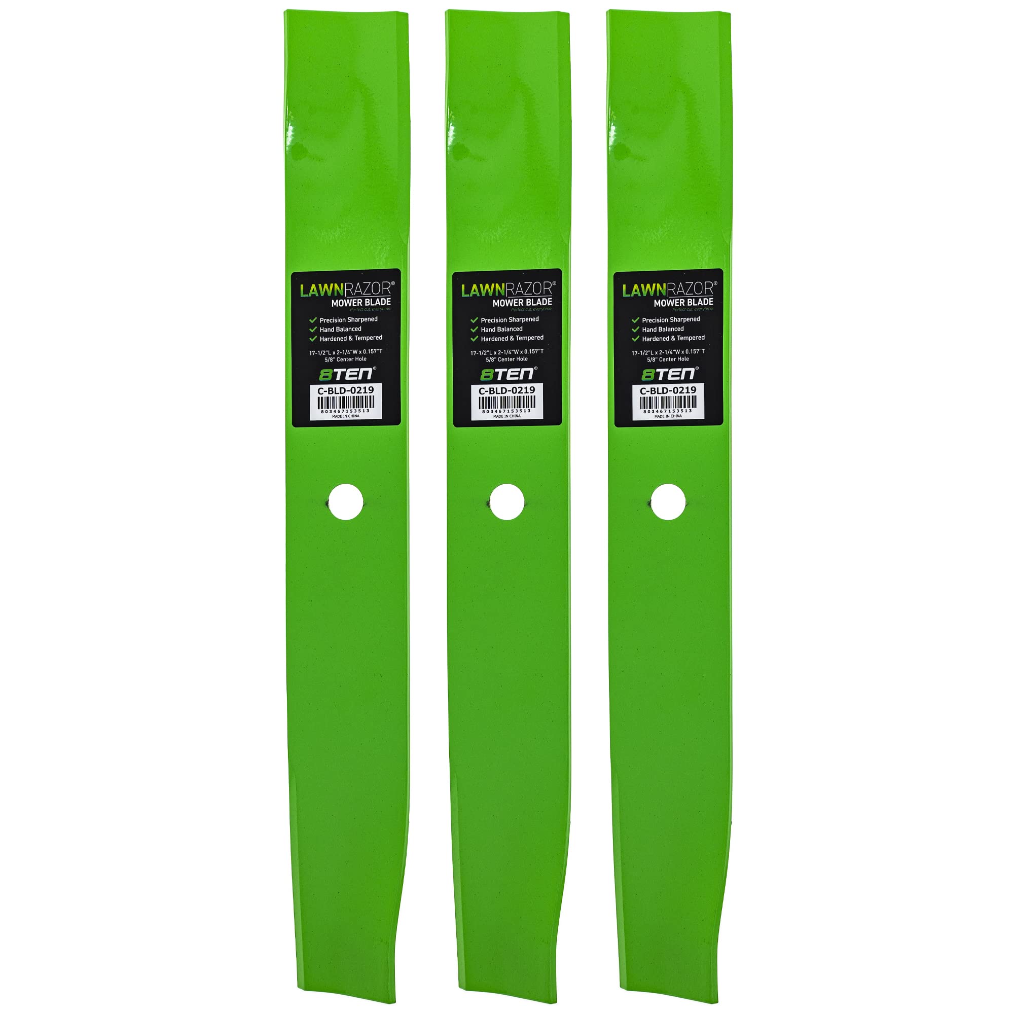 8TEN blade three-pack front view showing fit and value for Toro owners