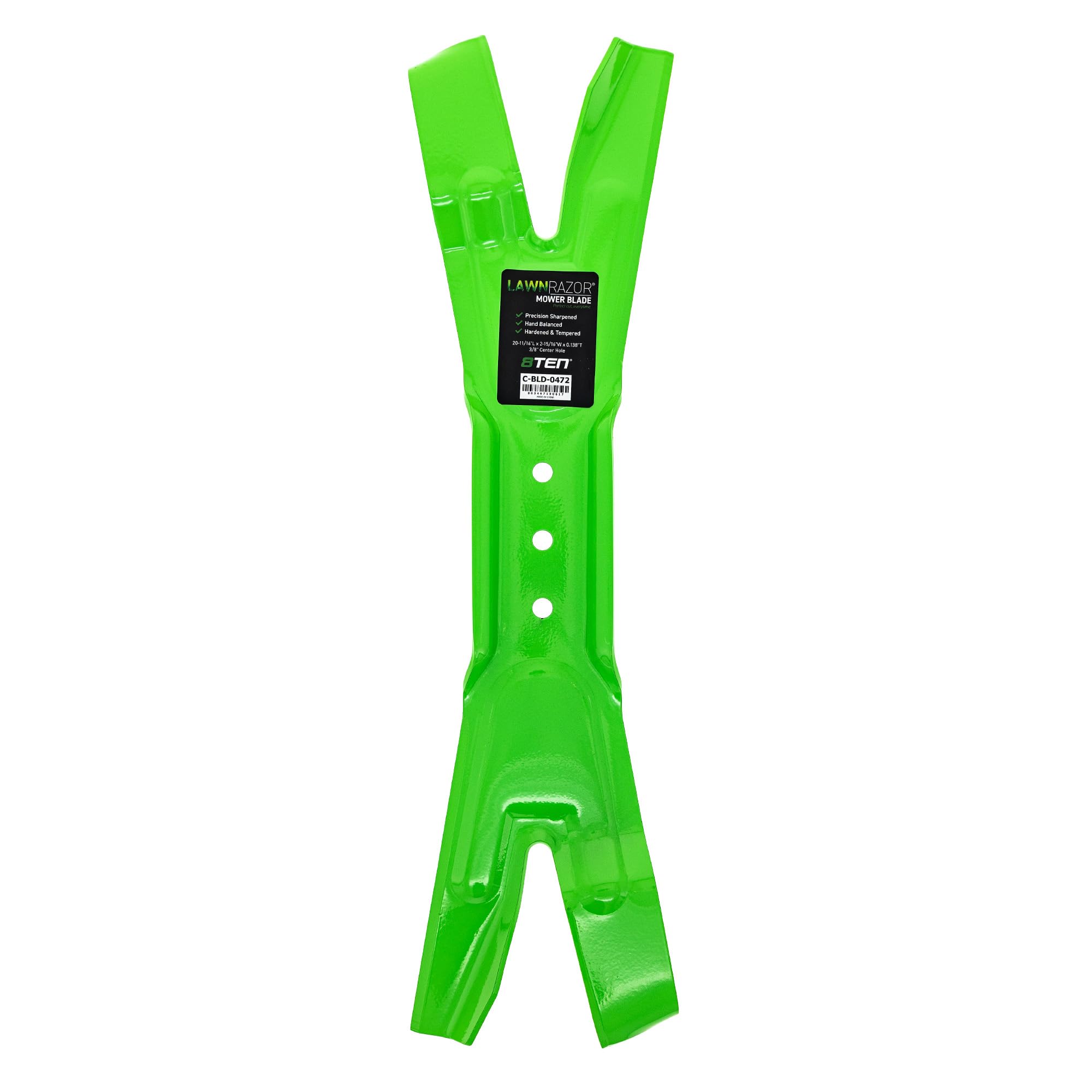 8TEN blade front view showing full length and fit for accurate replacement