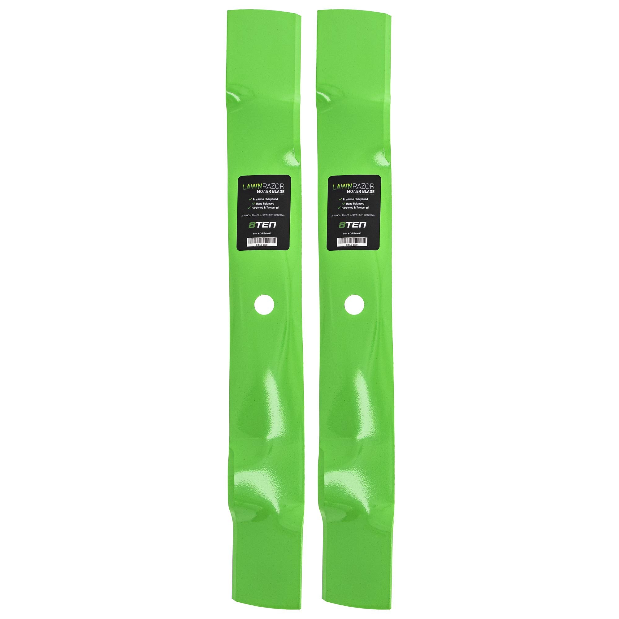 8TEN LawnRAZOR front view showing full blade and fit for quick verification