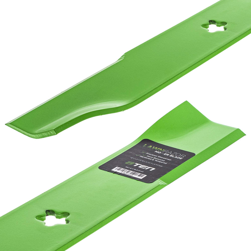 8TEN LawnRAZOR blade installed on a 52-inch deck demonstrating correct fit and improved deck airflow