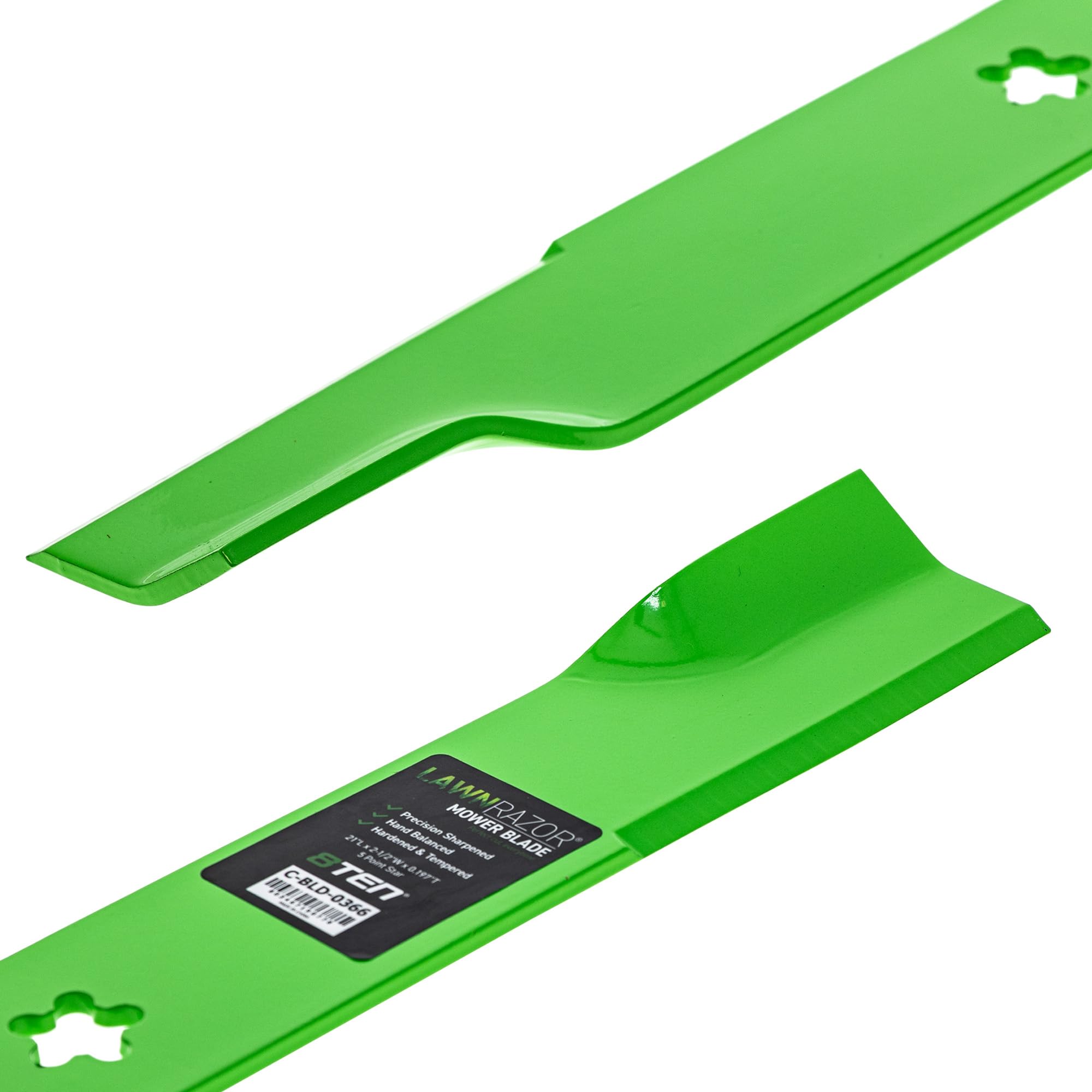 8TEN LawnRAZOR installed on a 61-inch deck showing correct fit and clearance