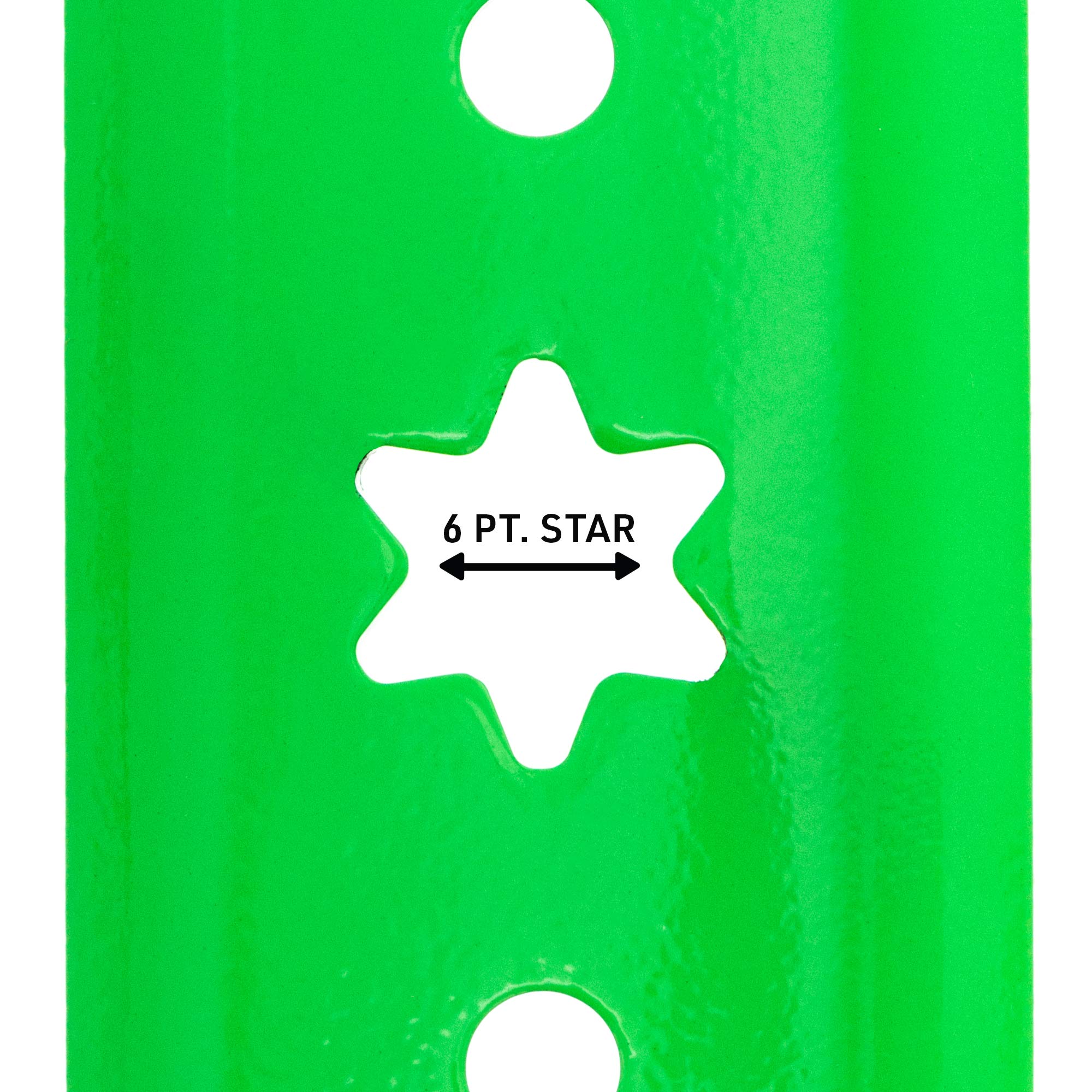 8TEN LawnRAZOR blade alongside ruler showing 29 15/16" length for precise fit confirmation