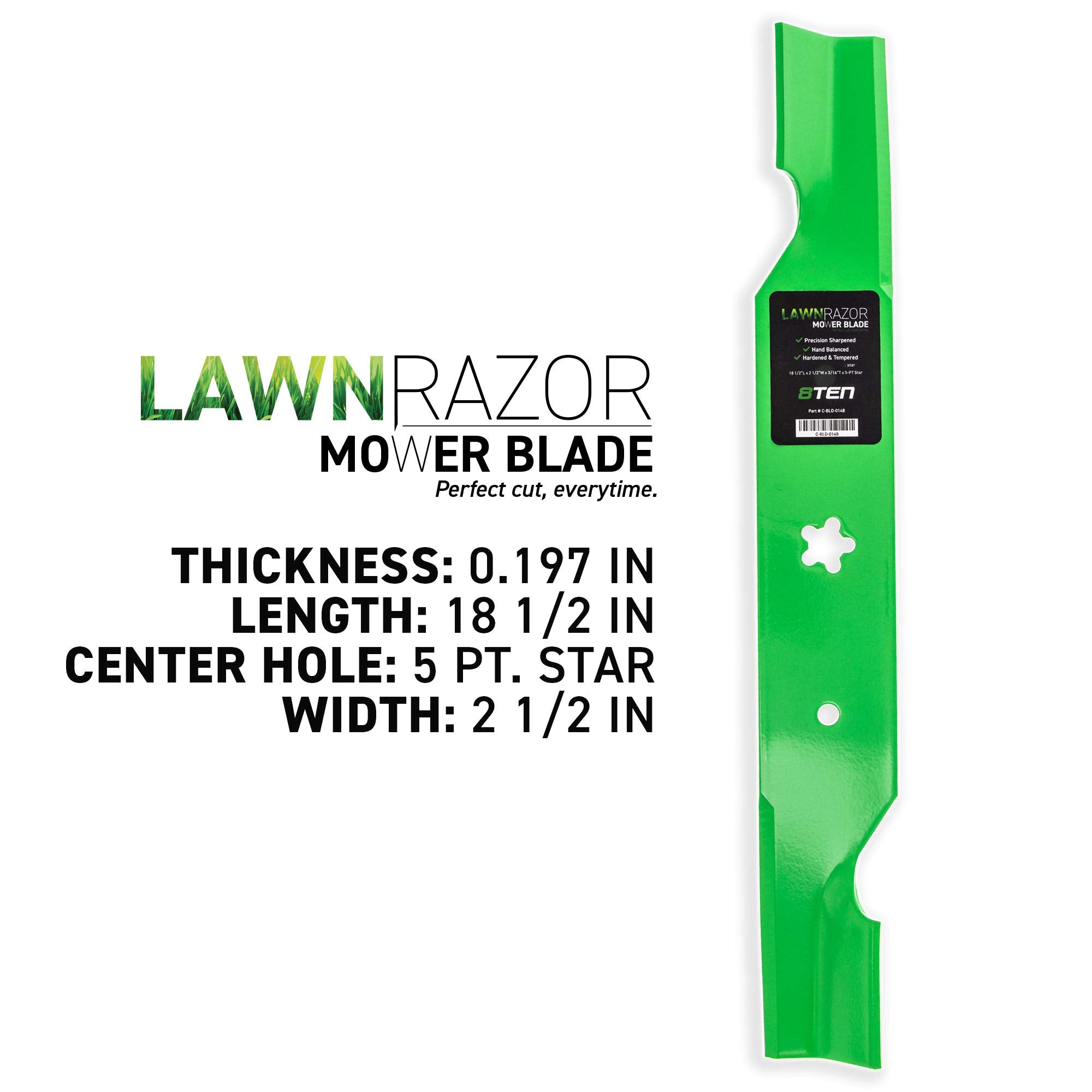 8TEN blade mounting hole detail showing precise OEM-style fit and easy install