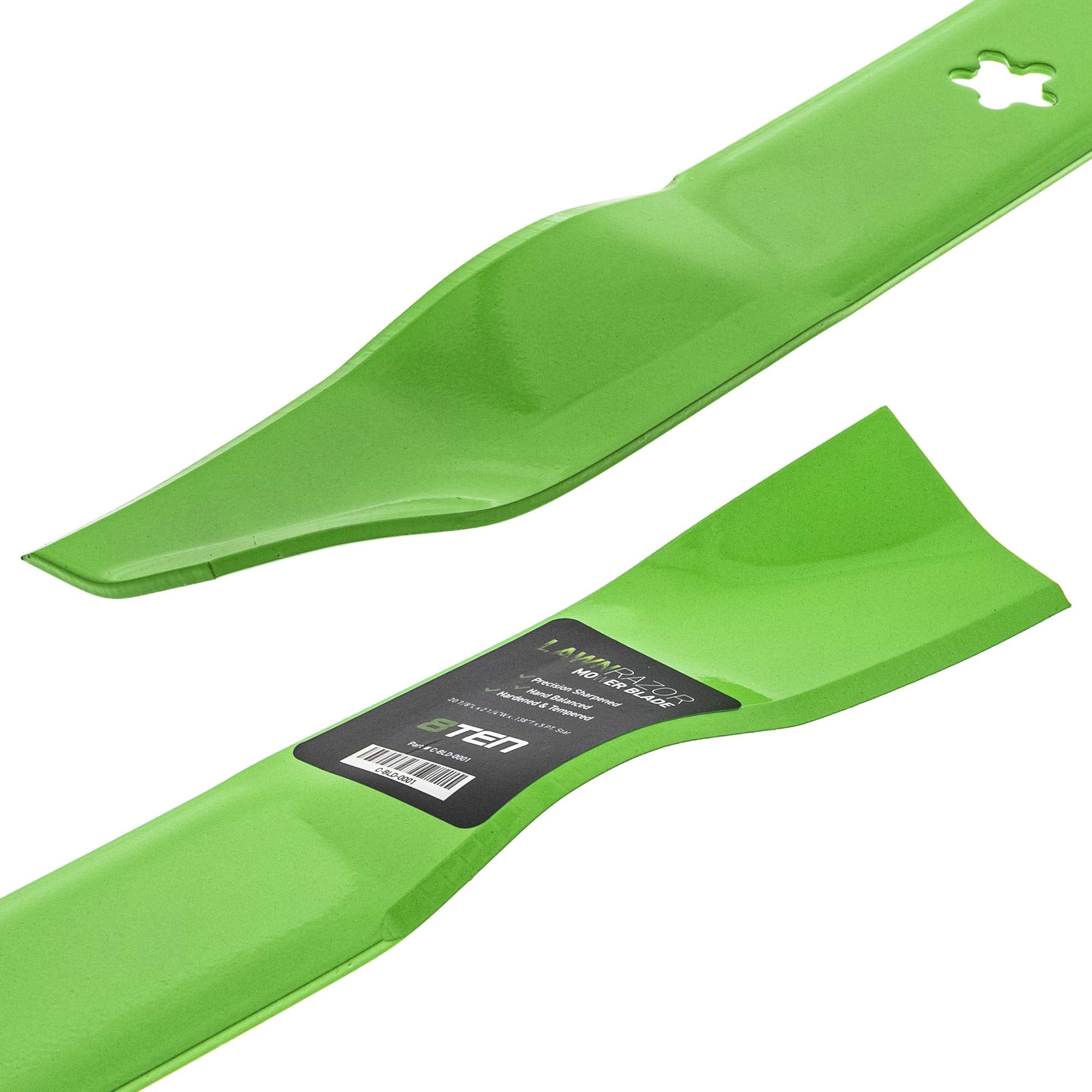 8TEN blade next to ruler showing 20 7/8 inch length for correct sizing