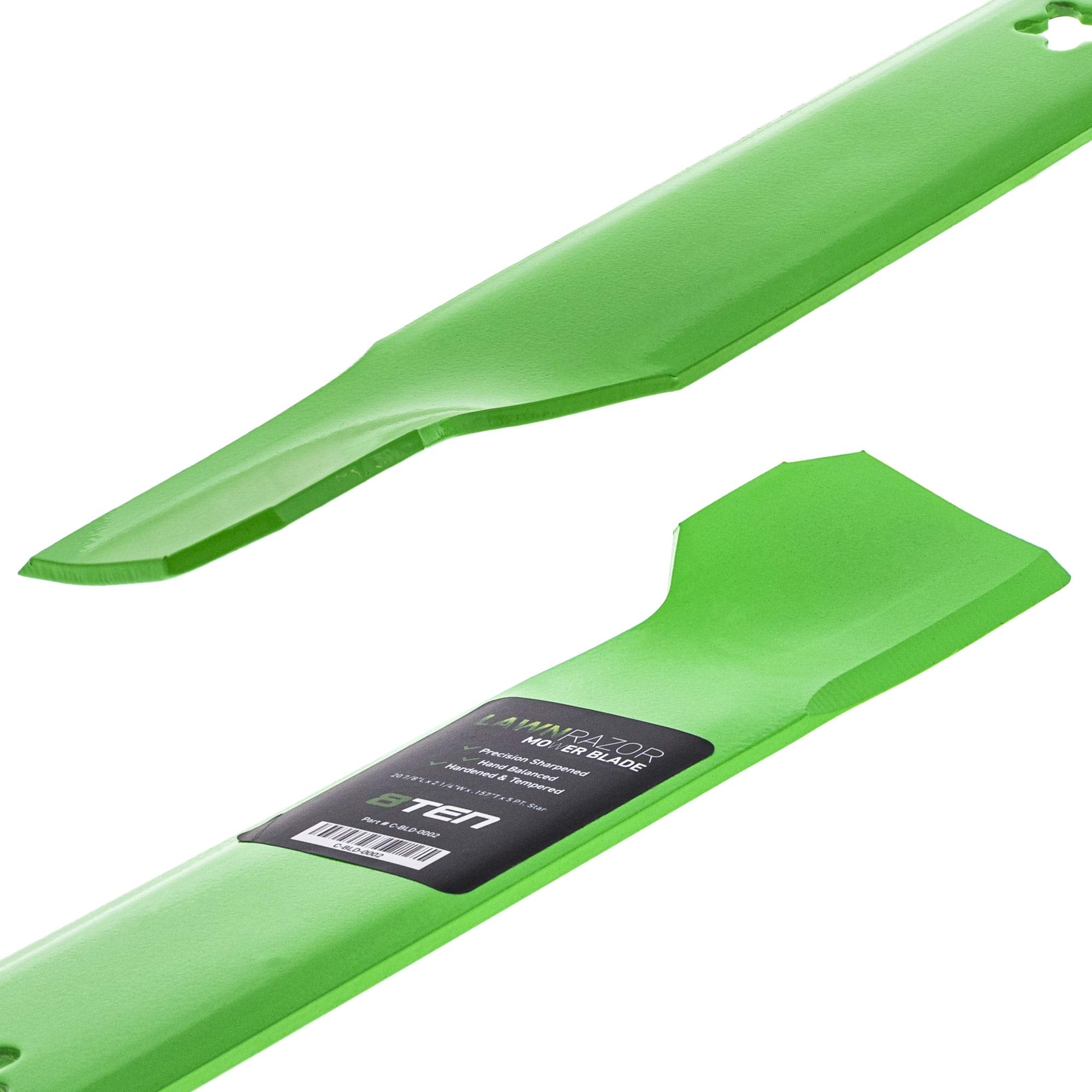 8TEN blades laid side-by-side for scale to confirm correct length and hole pattern