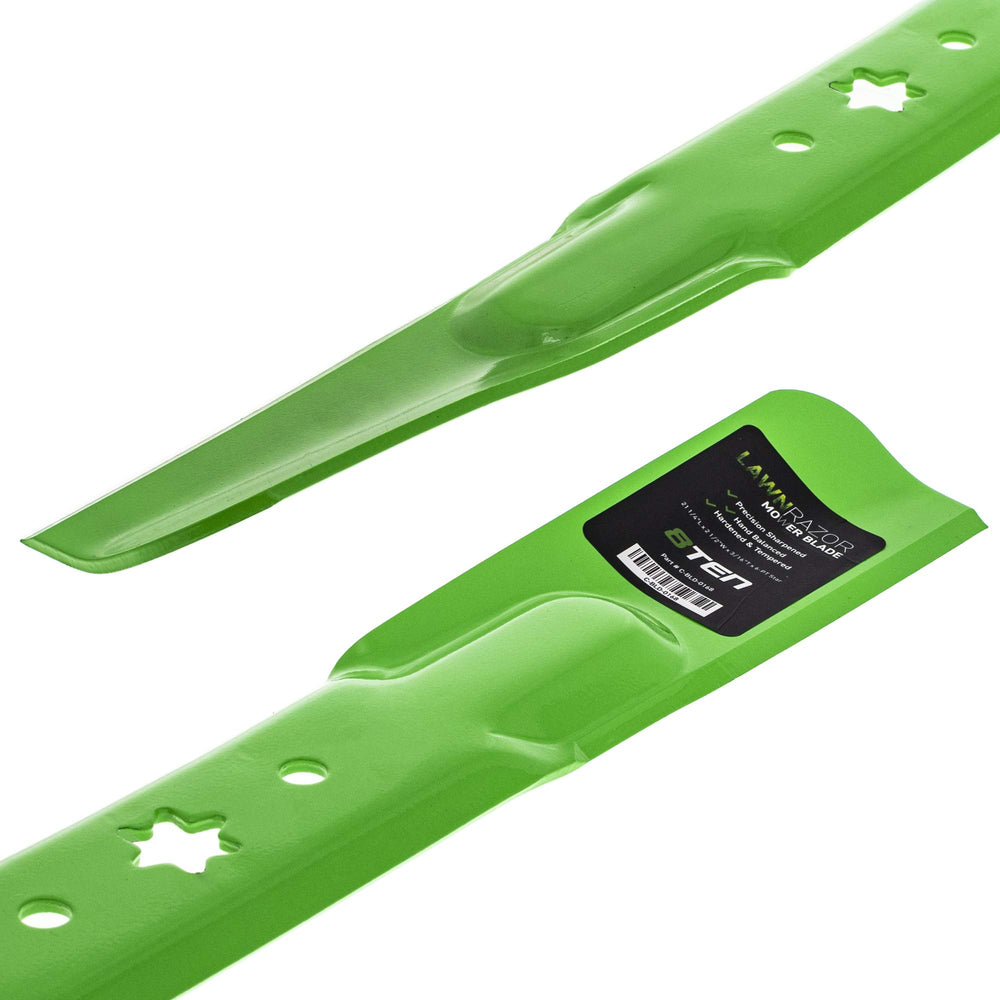 8TEN side profile displaying high-lift curve that boosts suction and better grass lift