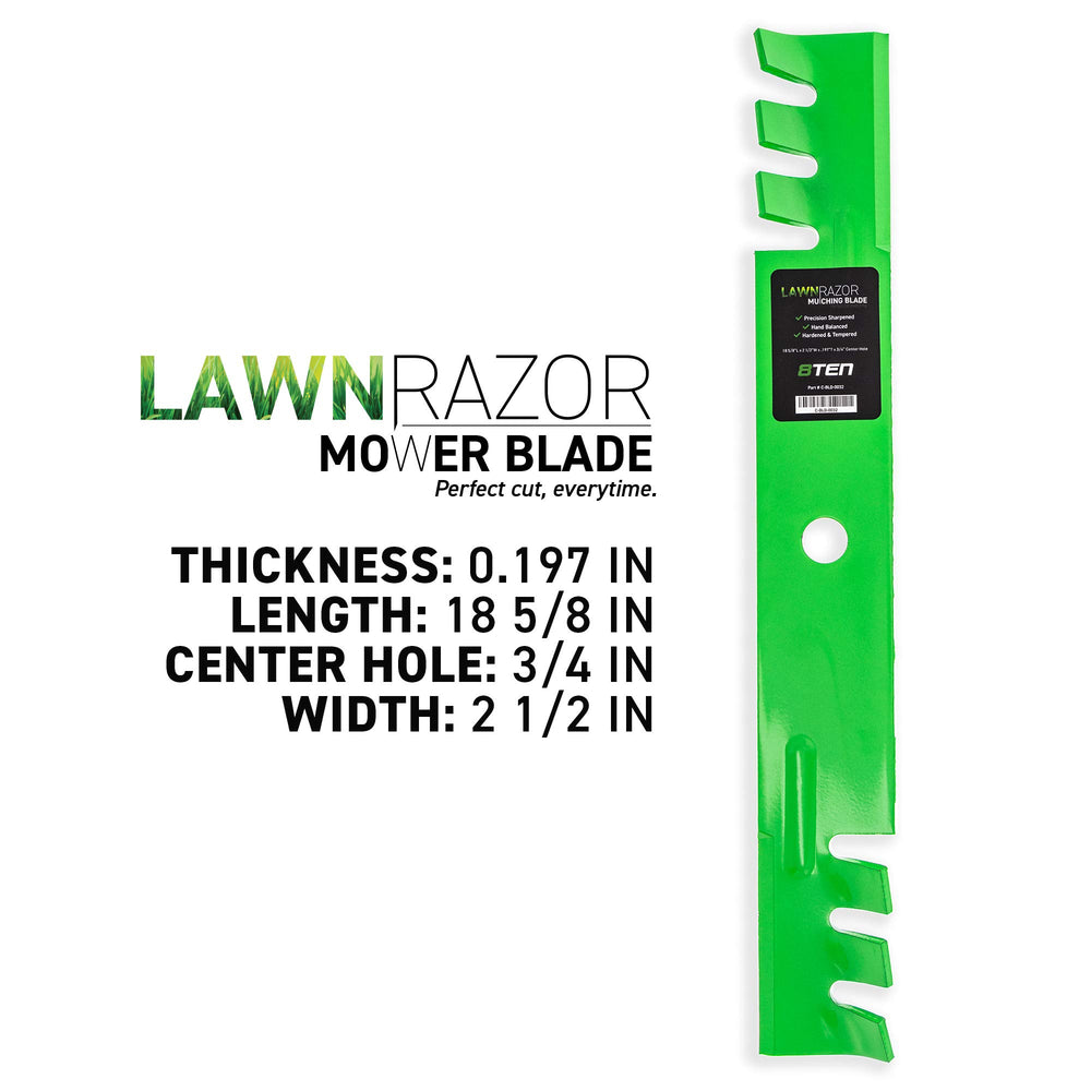 8TEN LawnRAZOR side profile showing 0.197" thickness for durability