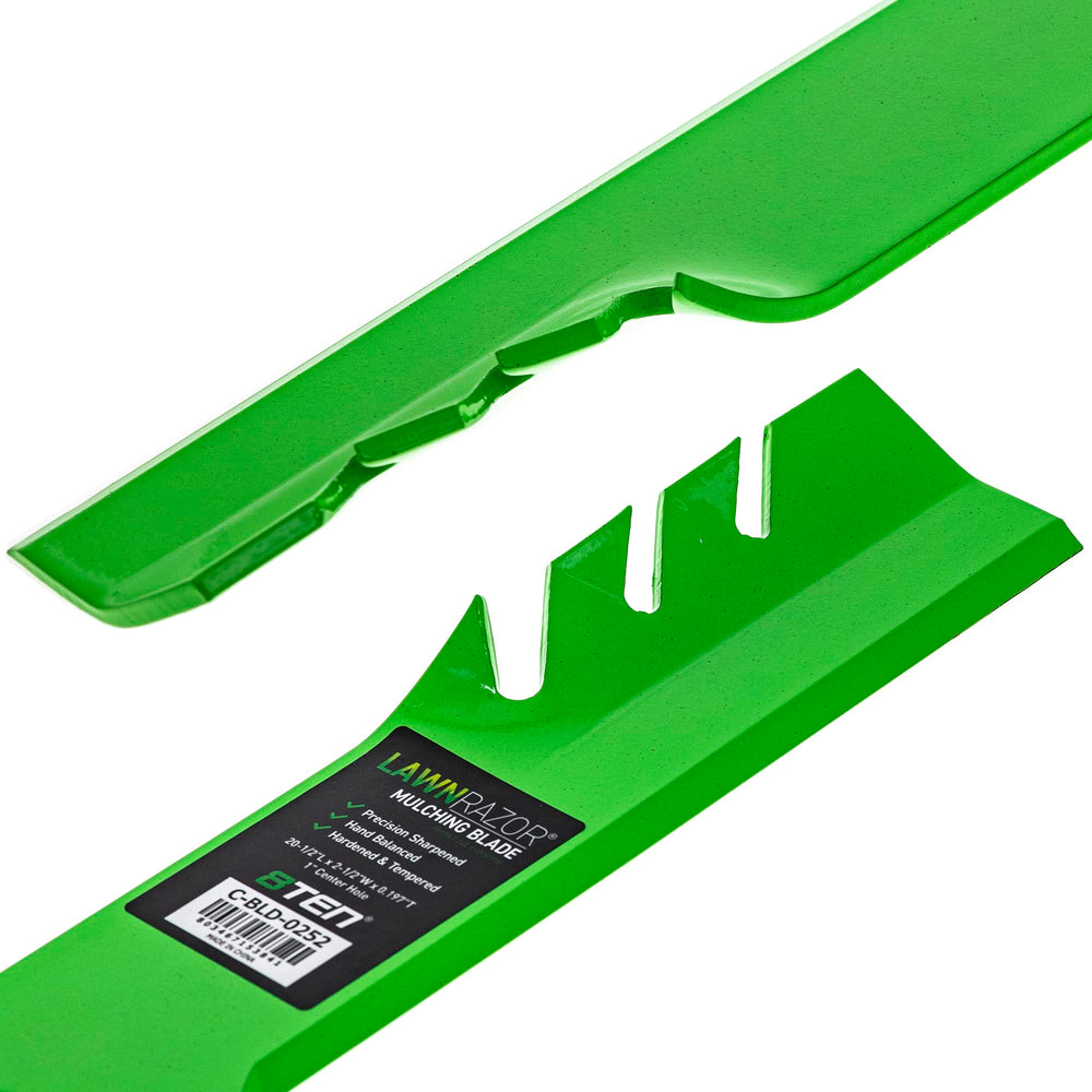 8TEN LawnRAZOR side profile displaying 0.197-inch thickness and strength
