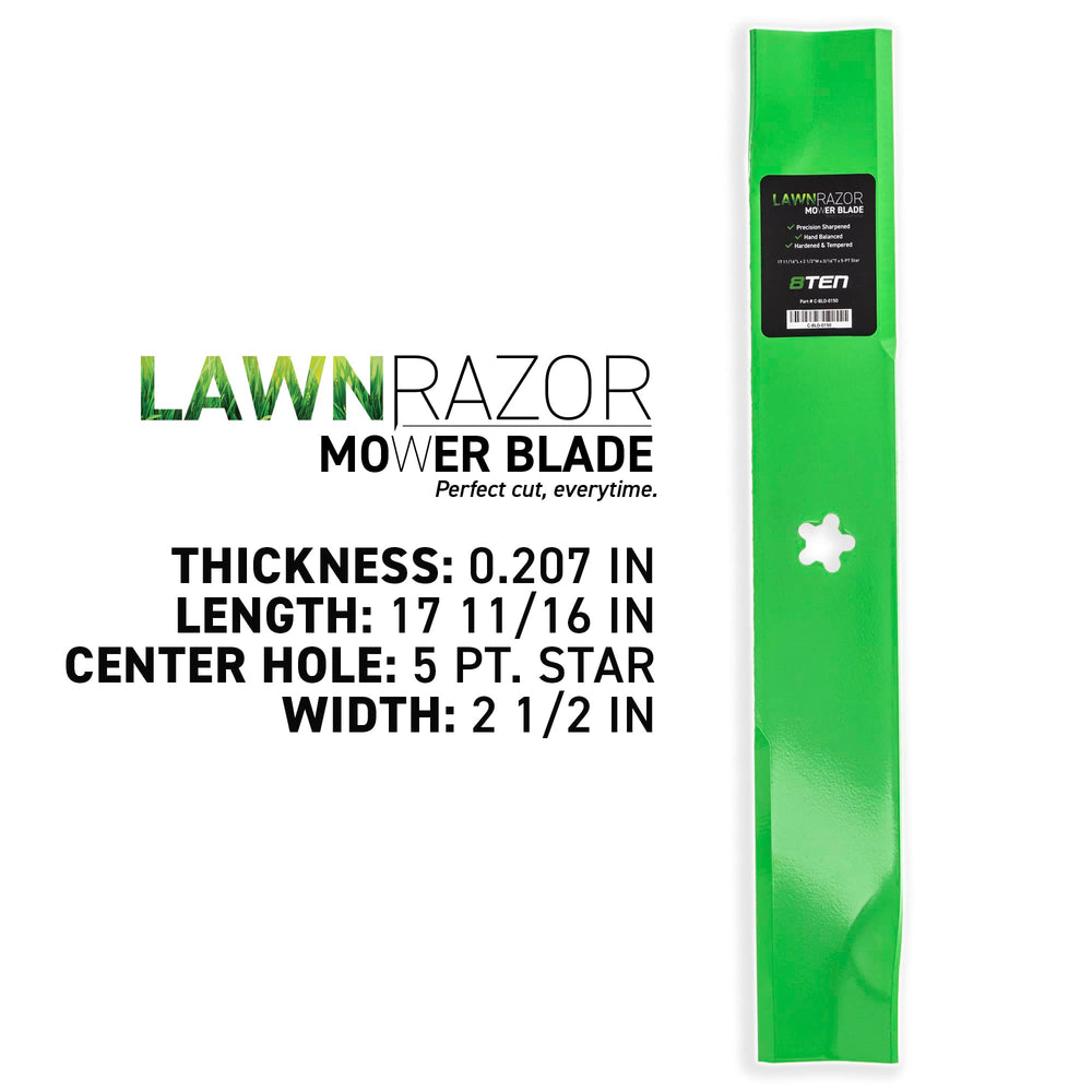 8TEN single blade profile highlighting high-lift edge for cleaner cuts and airflow