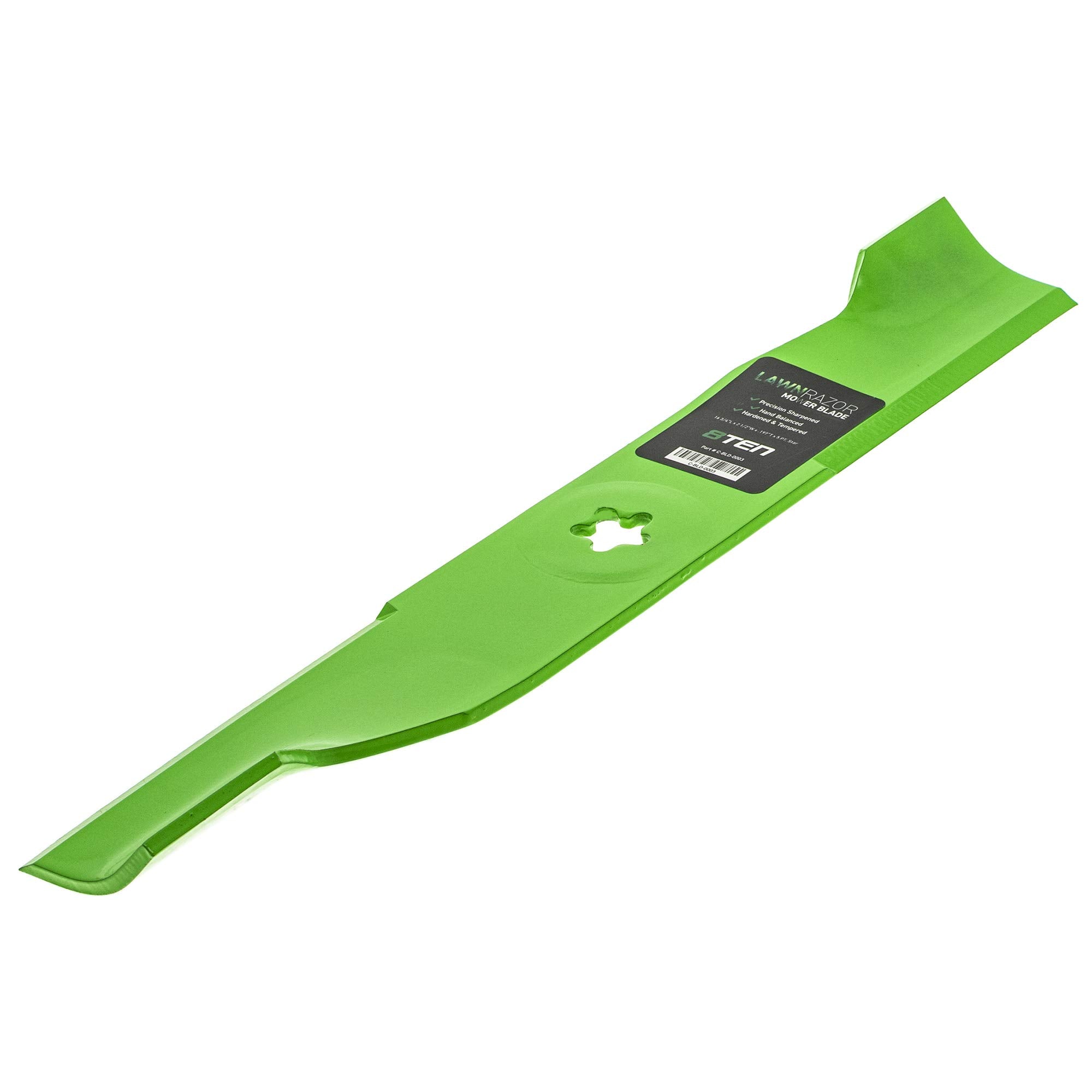8TEN blade next to ruler showing 16 3/4 inch length for easy size verification