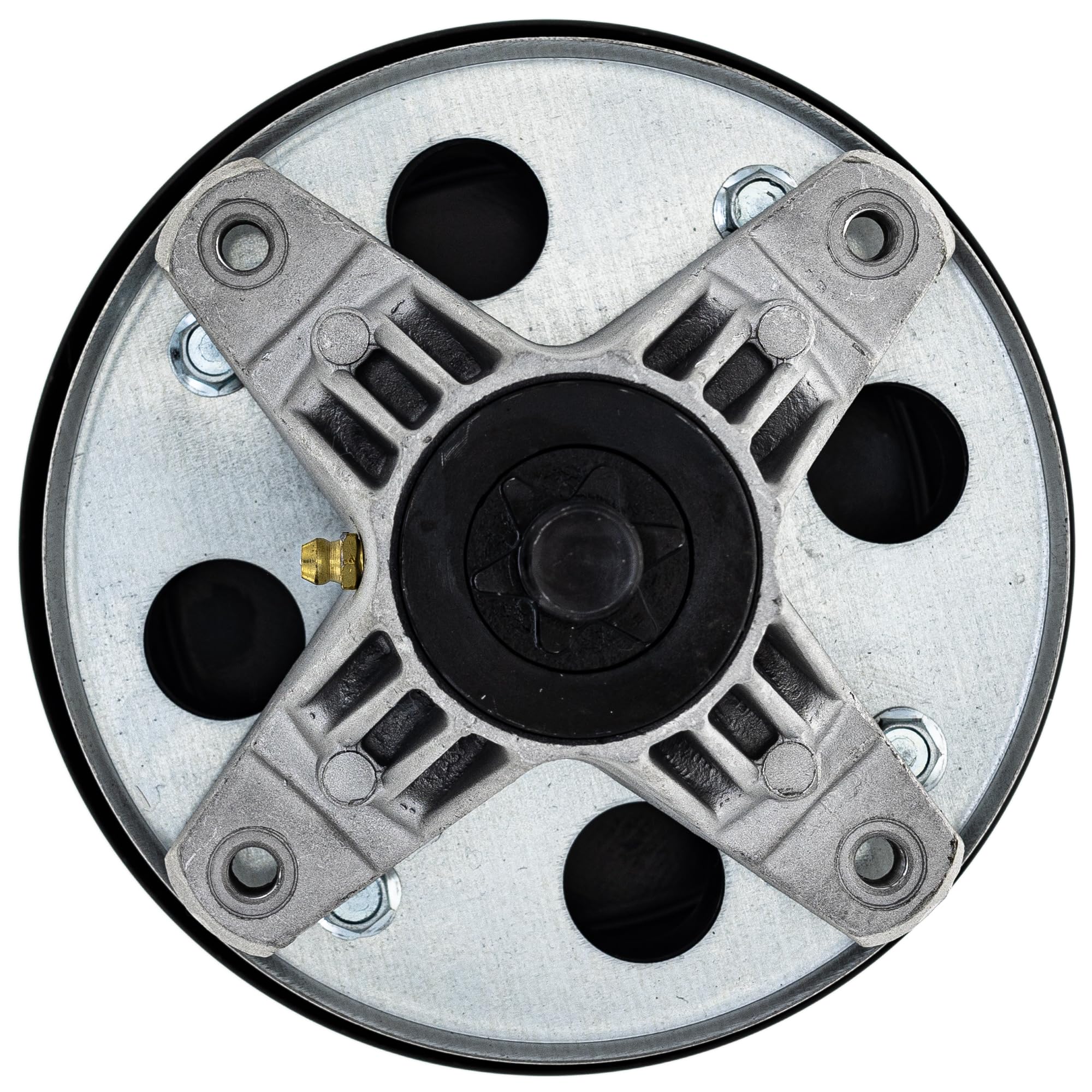 8TEN spindle blade mount pattern showing six-point star for secure blade attachment