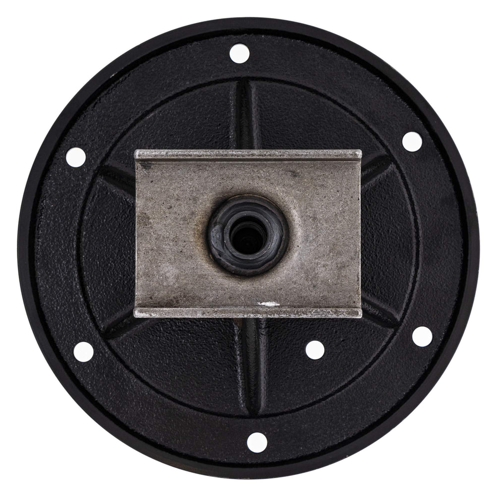 8TEN spindle beside ruler showing 7.5 inch height for accurate OEM fit and deck clearance