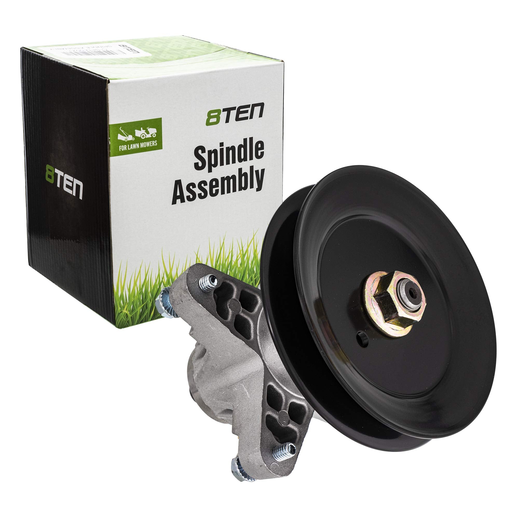8TEN spindle front assembly showing mounting holes and finished housing for reliable fit
