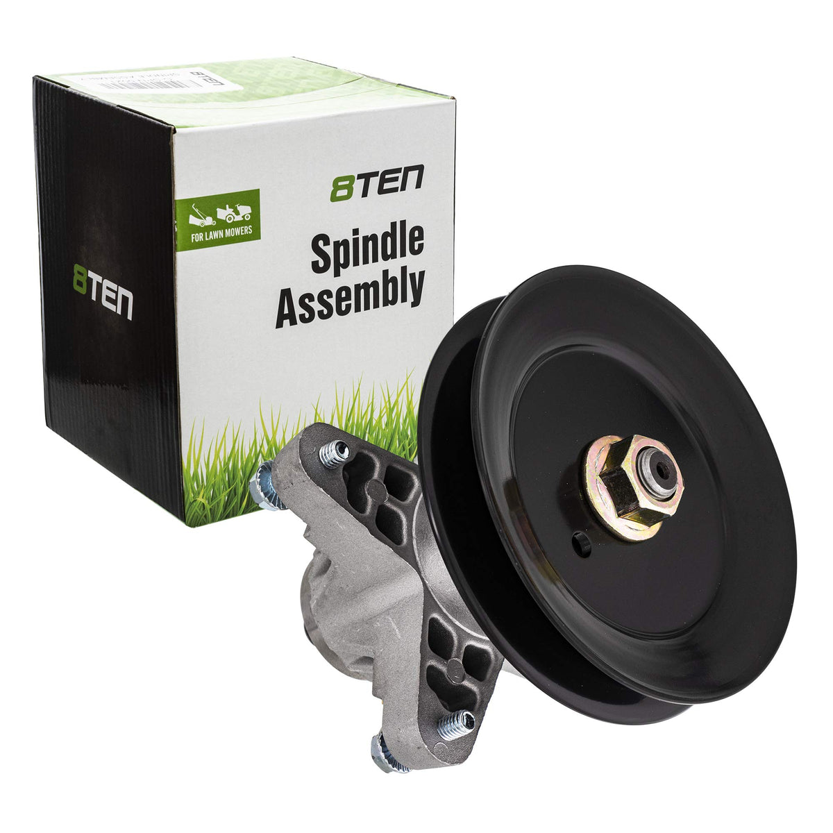 8TEN spindle front assembly showing mounting holes and finished housing for reliable fit