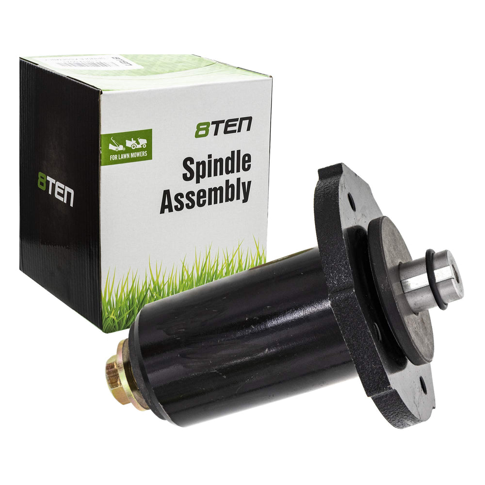 8TEN spindle front view showing mounting holes and robust housing for reliable fit