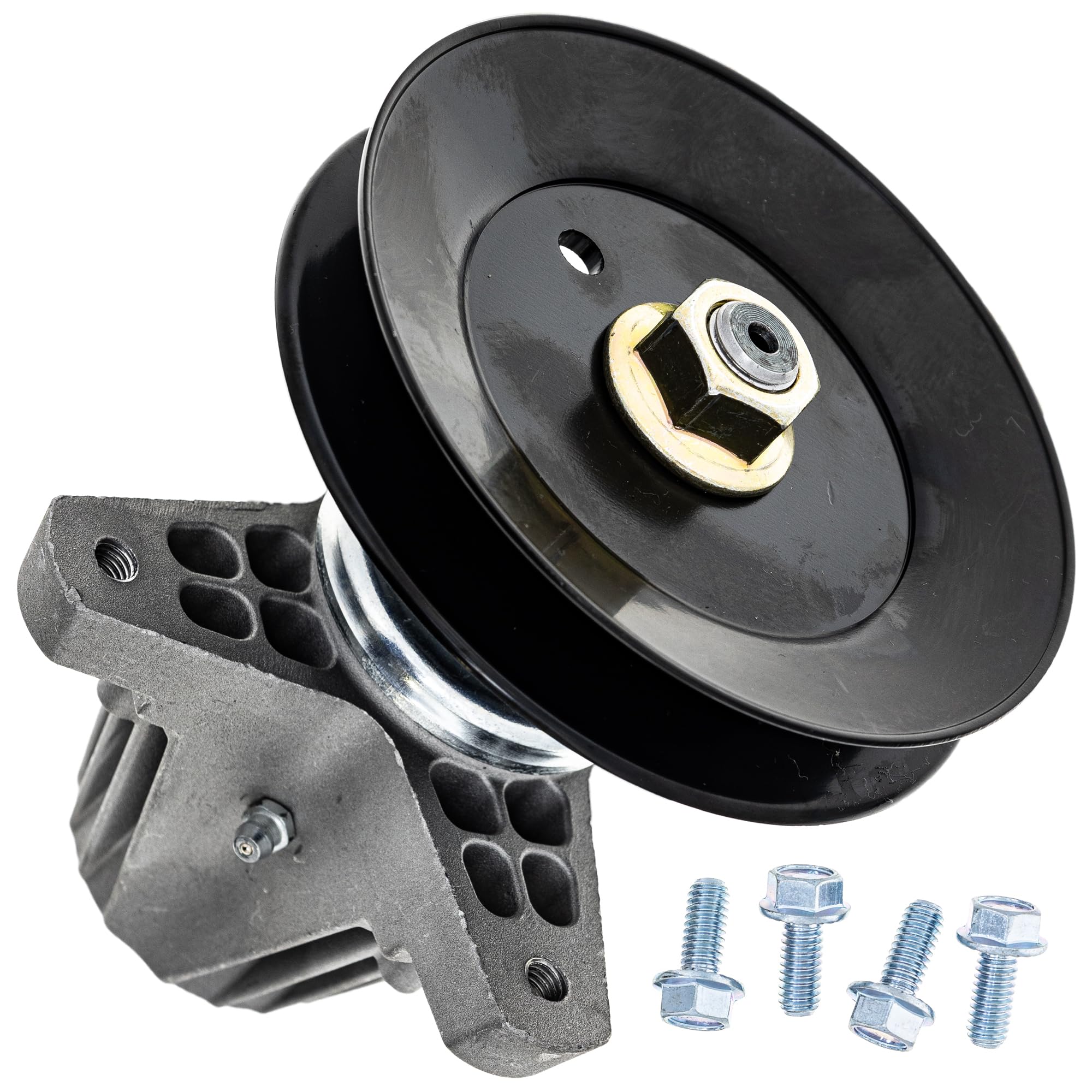 8TEN spindle front view showing solid housing and direct-fit benefit