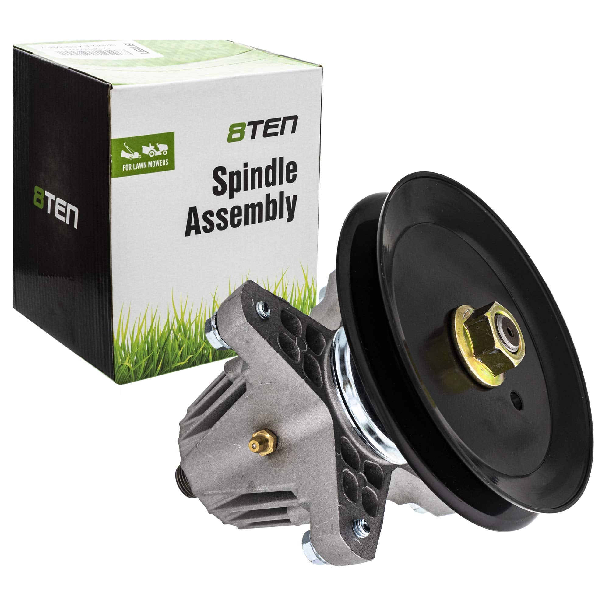 8TEN spindle front view showing exact OEM fit for quick replacement