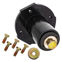 8TEN spindle installed on mower deck demonstrating direct-fit compatibility benefit