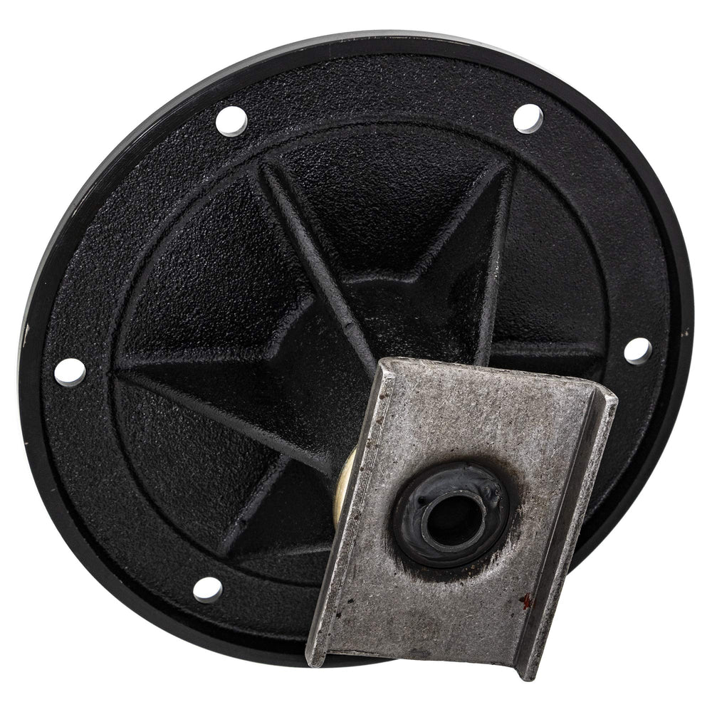 8TEN spindle side showing pulley mount and correct alignment for belt tracking