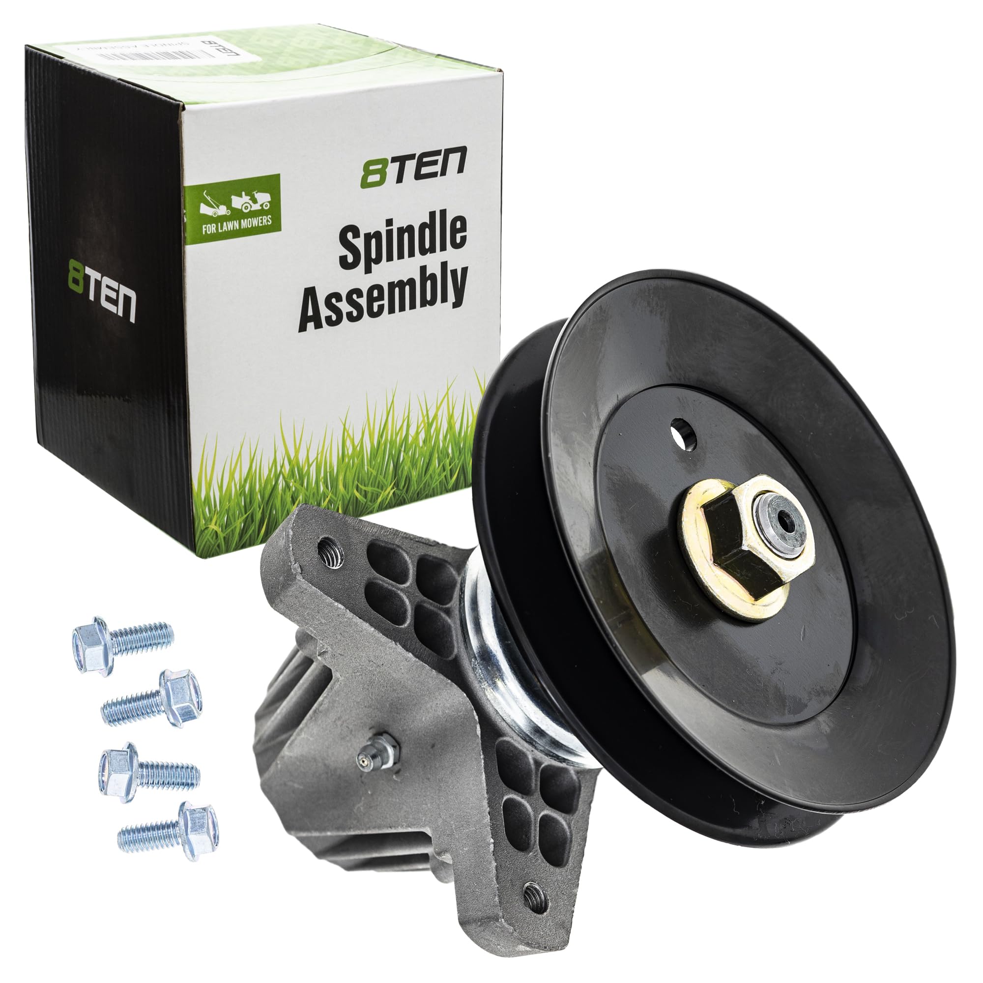 8TEN spindle shaft detail highlighting durable machining and reliable fit