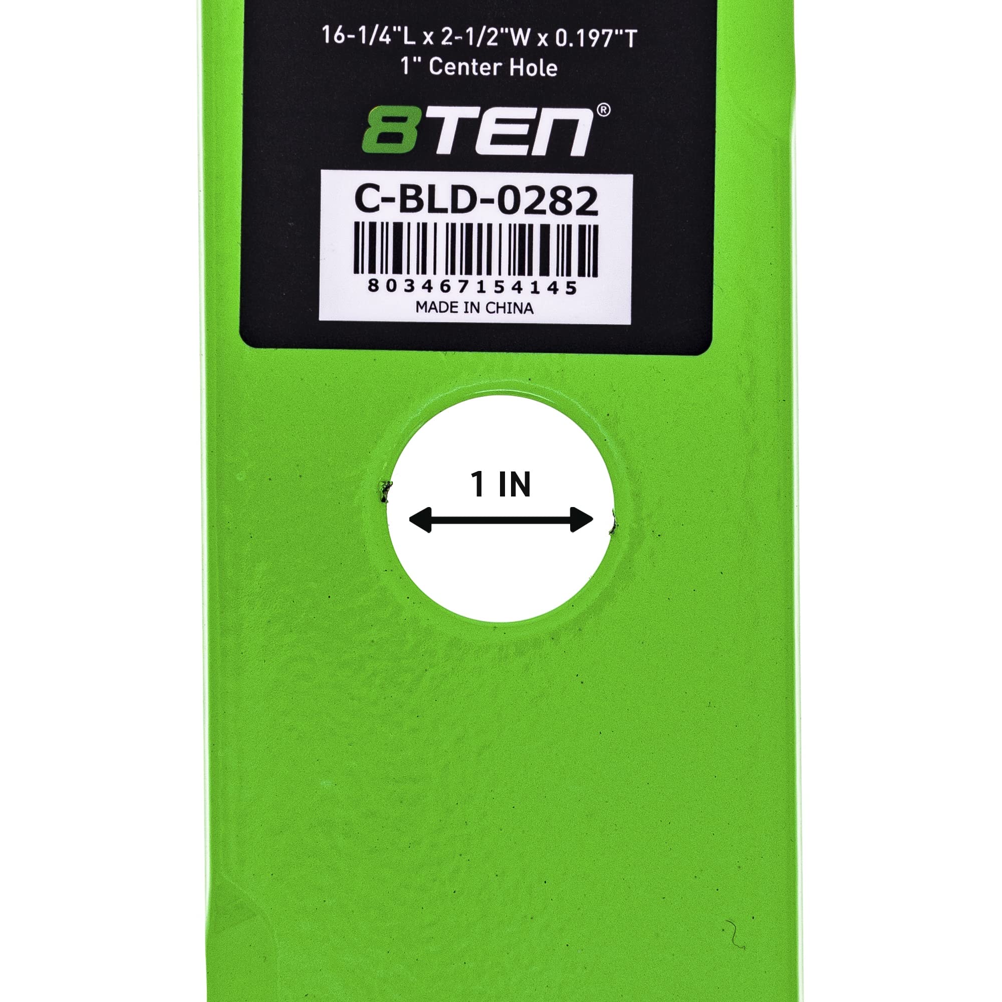 8TEN blade installed in mower deck demonstrating correct fit and balance