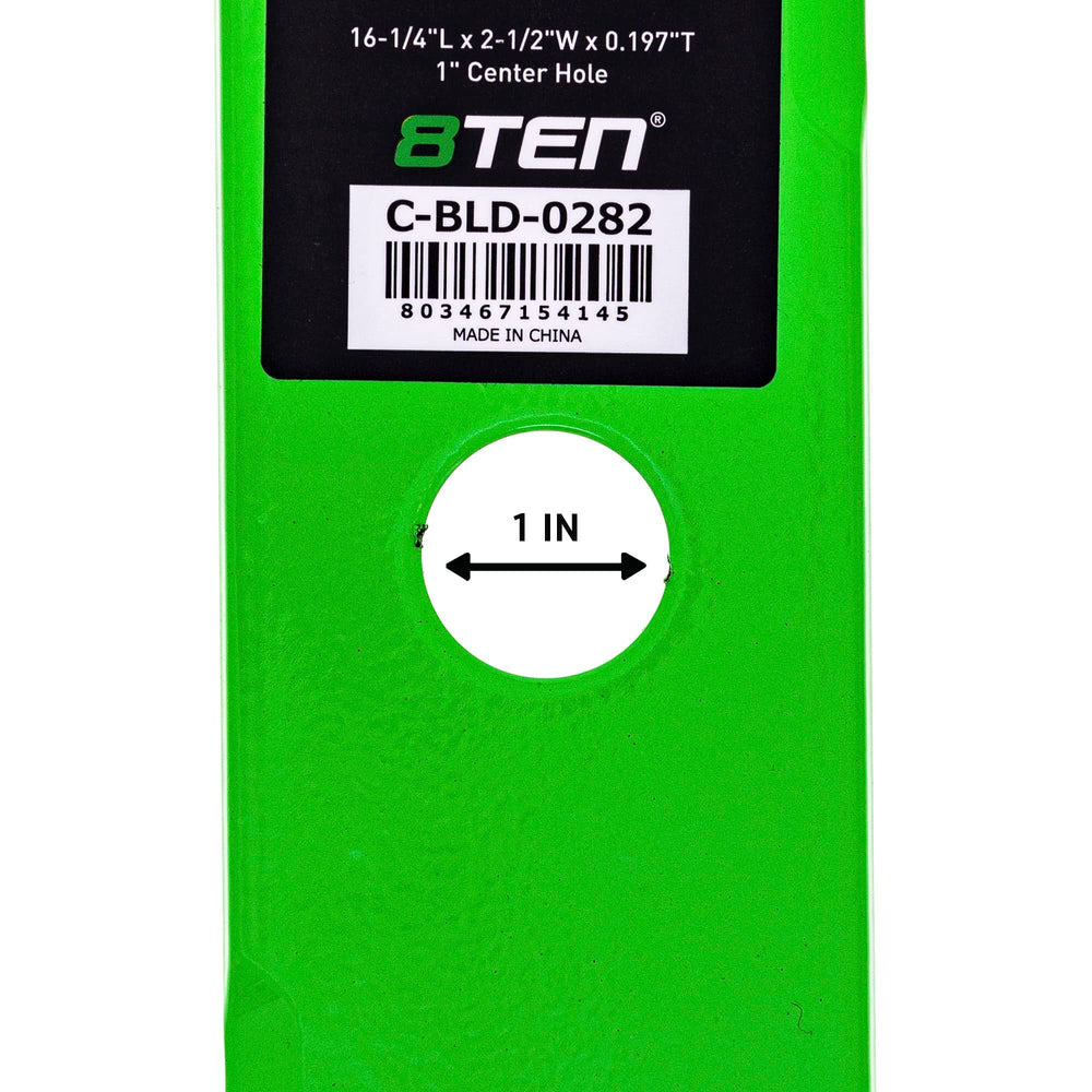 8TEN blade installed in mower deck demonstrating correct fit and balance