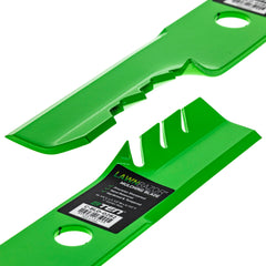 8TEN blade next to ruler showing 48-inch deck compatibility and scale