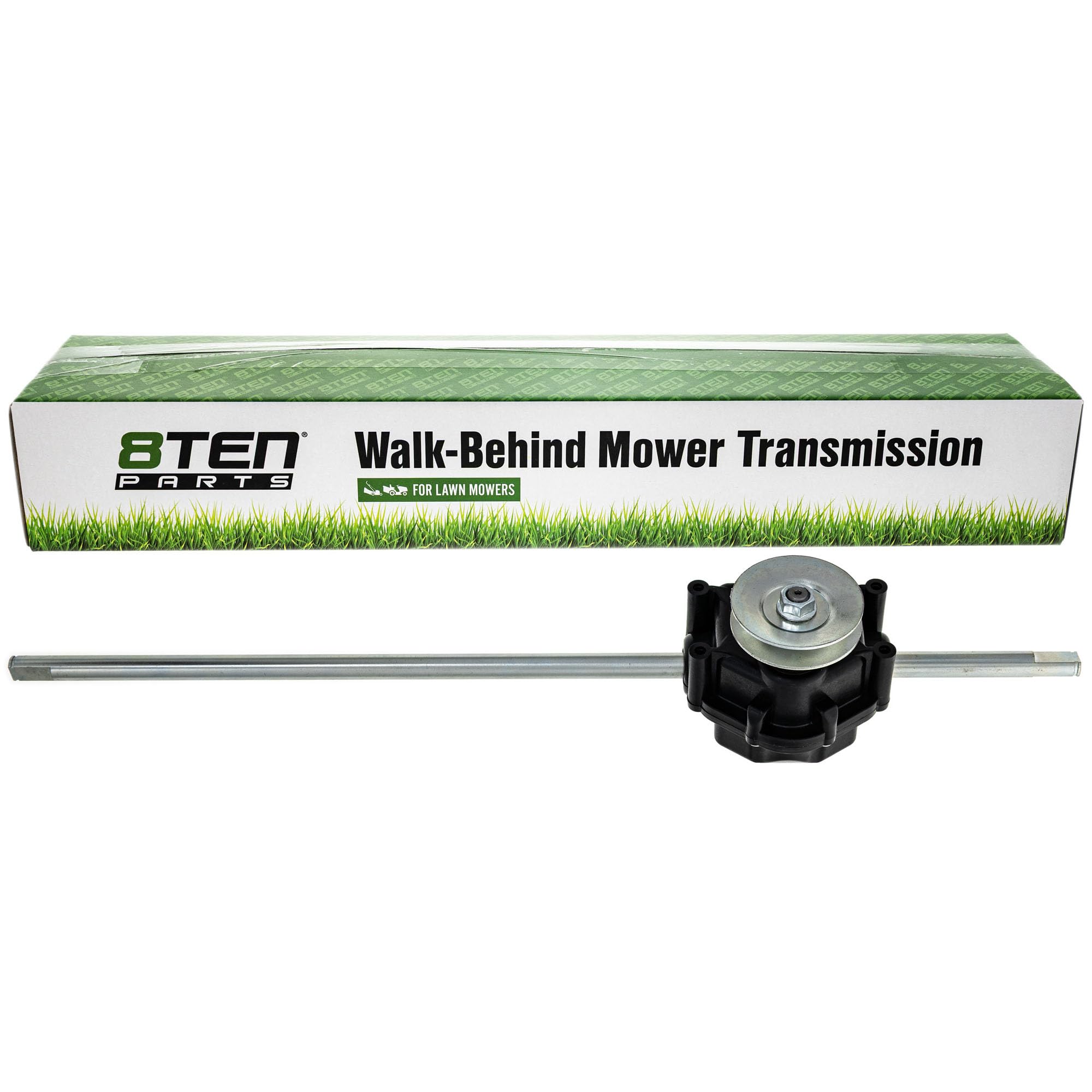 8TEN transmission mounted on Toro mower illustrating direct-fit installation