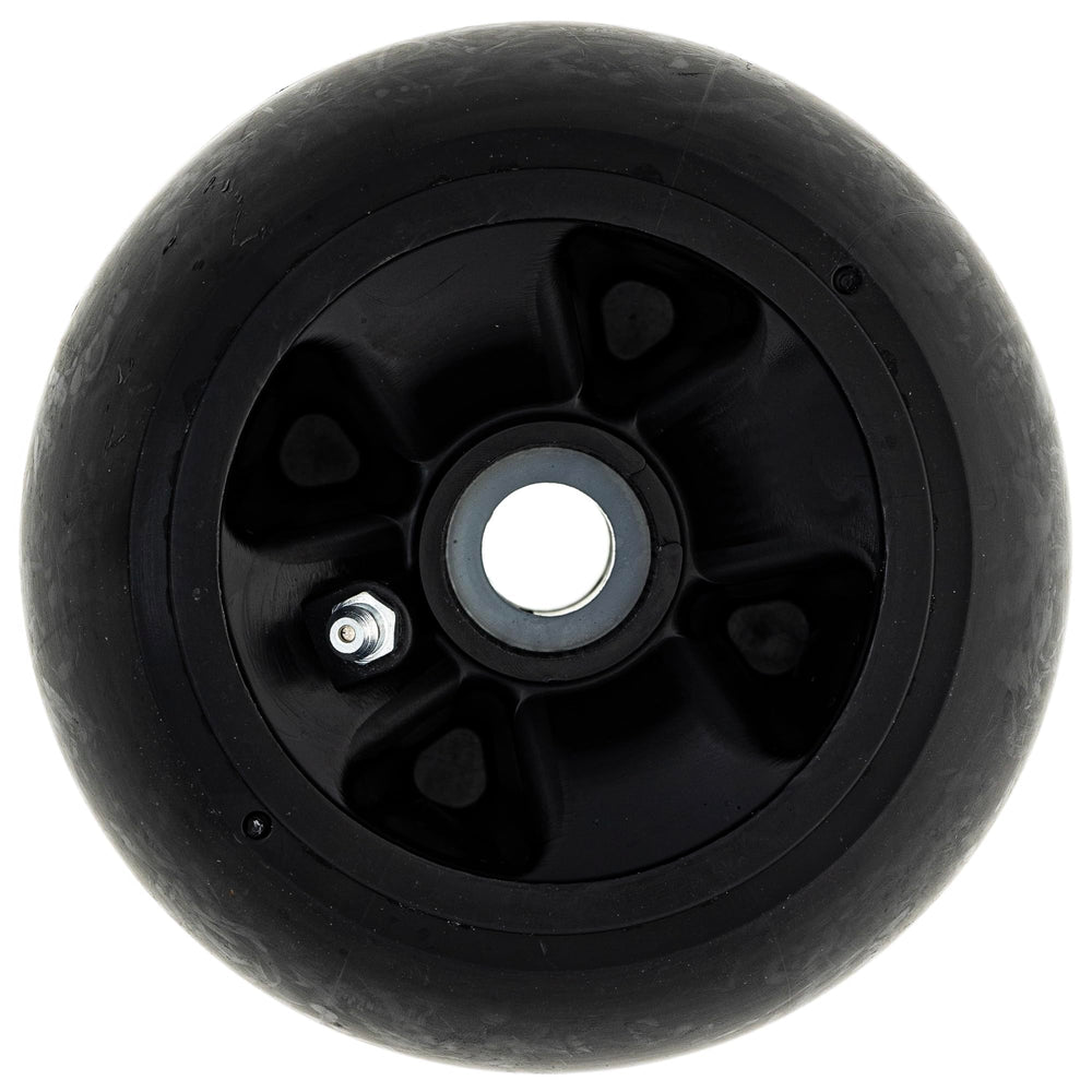 8TEN deck wheel mounted on mower spindle demonstrating correct fit