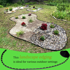 9TH SHOP installed curved border around flower bed showing tidy separation benefit