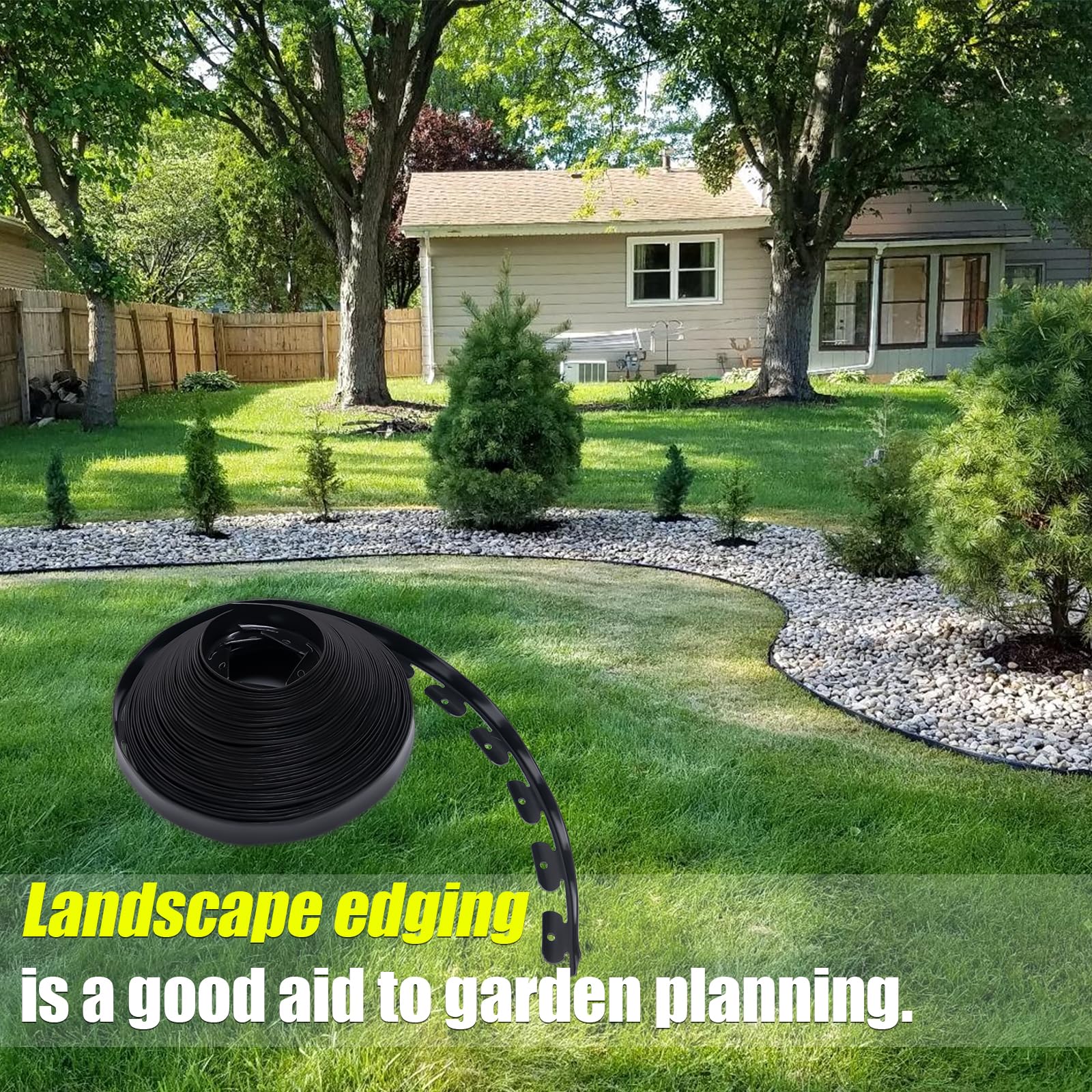 9TH SHOP finished yard view showing neat lawn and bed separation benefit