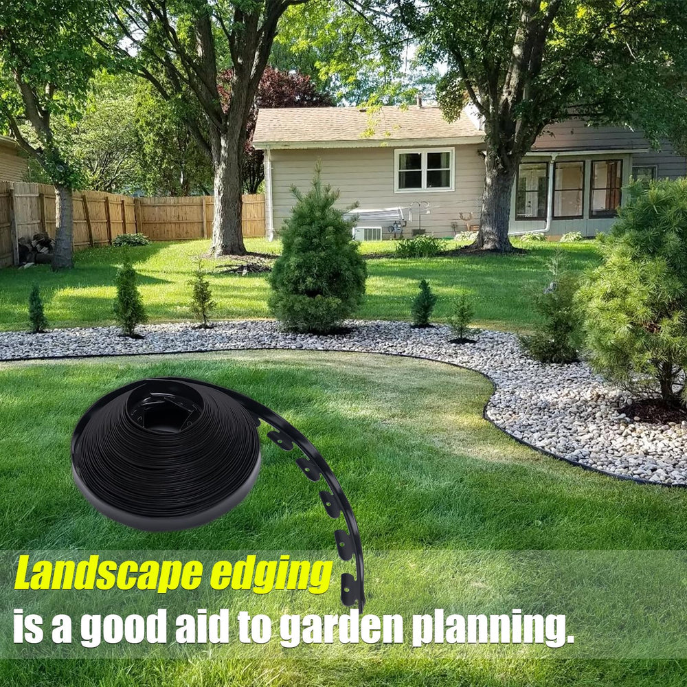 9TH SHOP finished yard view showing neat lawn and bed separation benefit