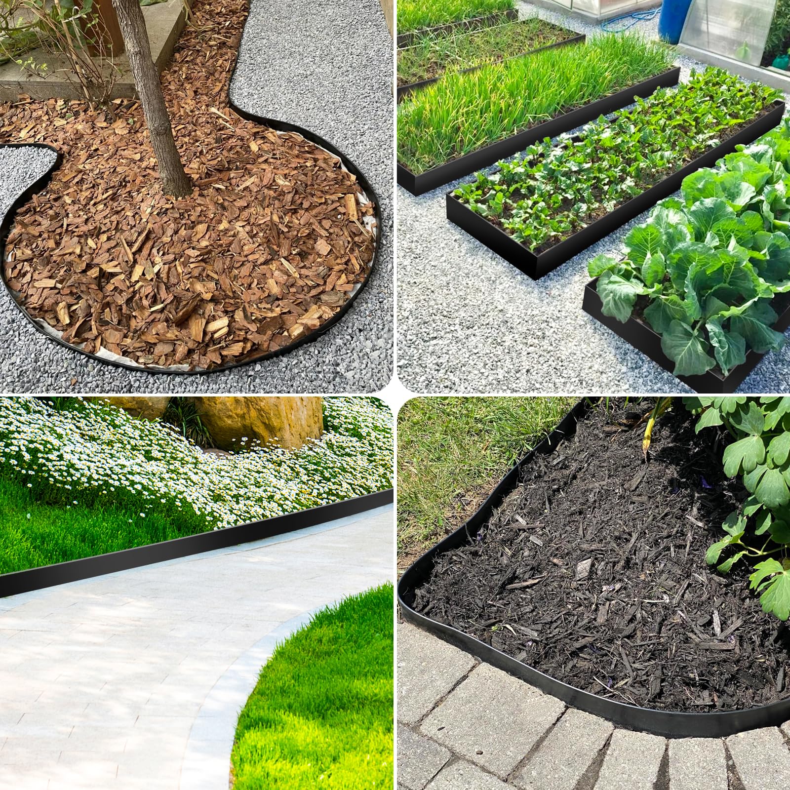 9TH SHOP landscaped garden bed with edging creating clean plant borders