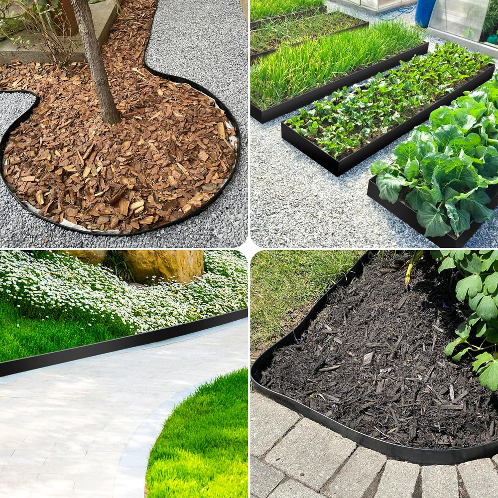 9TH SHOP landscaped garden bed with edging creating clean plant borders