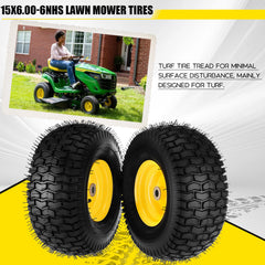 9TH SHOP wheel mounted on mower front demonstrating fitment benefit